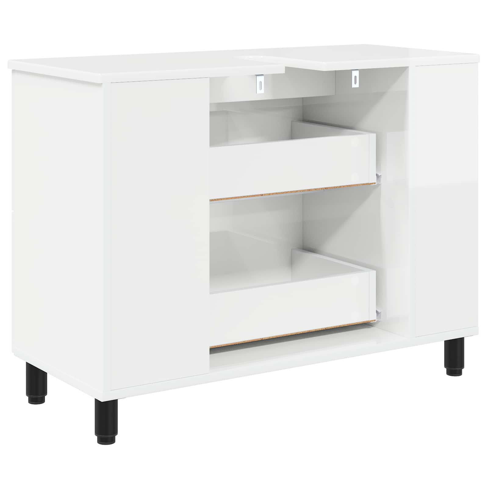 Badkamer Waskom Hoogglans Wit 80 x 35 x 60 cm Bewerkt hout is nu te koop bij PeponiXL, paradijselijk wonen!
