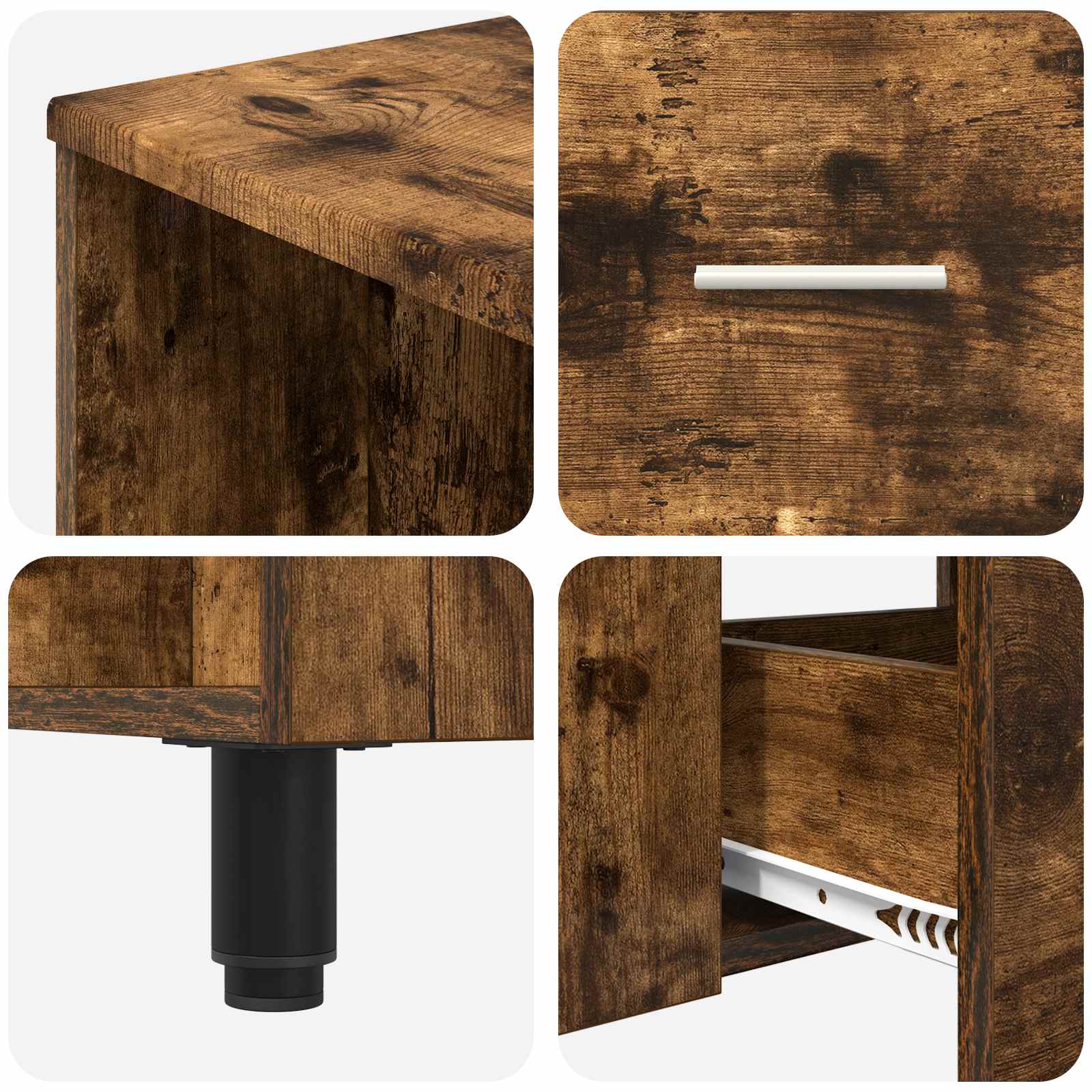 Badkamer Waskom Gerookt eiken 80 x 35 x 60 cm Bewerkt hout is nu te koop bij PeponiXL, paradijselijk wonen!