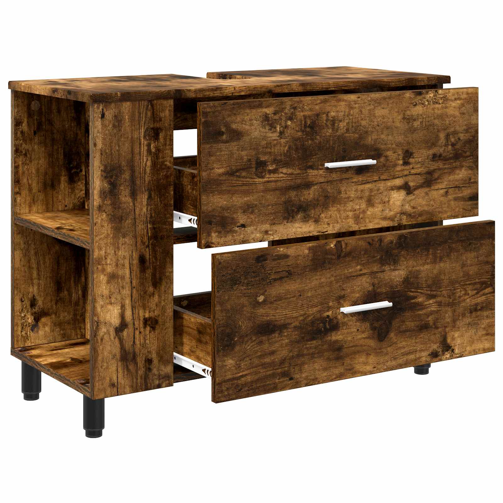 Badkamer Waskom Gerookt eiken 80 x 35 x 60 cm Bewerkt hout is nu te koop bij PeponiXL, paradijselijk wonen!