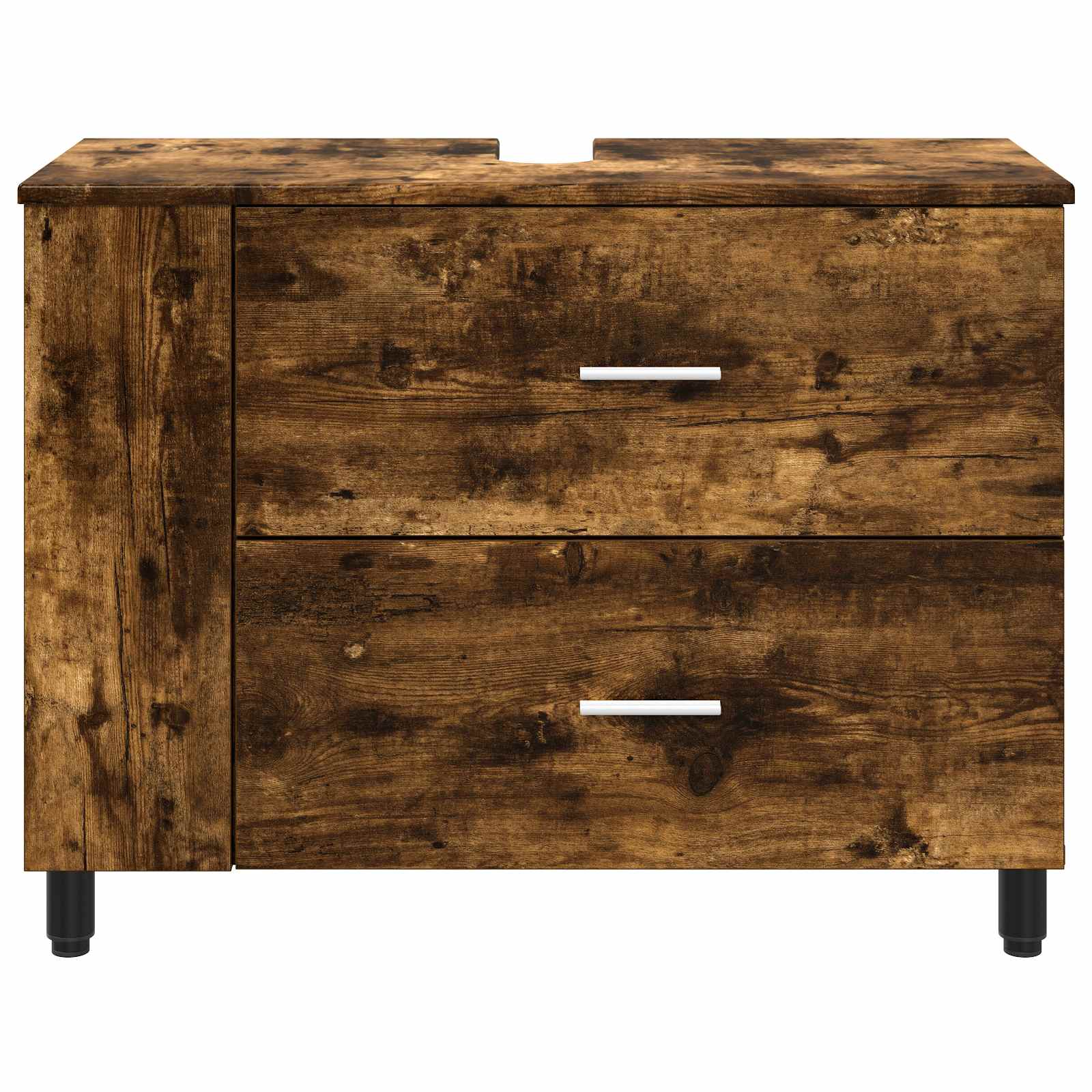Badkamer Waskom Gerookt eiken 80 x 35 x 60 cm Bewerkt hout is nu te koop bij PeponiXL, paradijselijk wonen!