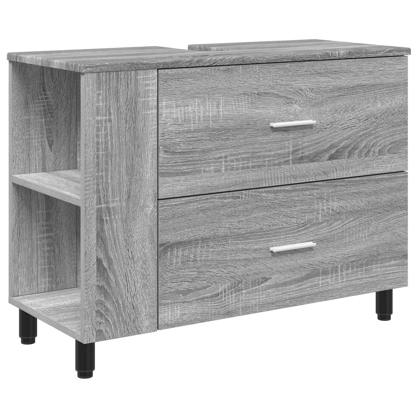 Badkamer Waskom Grijs Sonoma 80 x 35 x 60 cm Bewerkt hout is nu te koop bij PeponiXL, paradijselijk wonen!