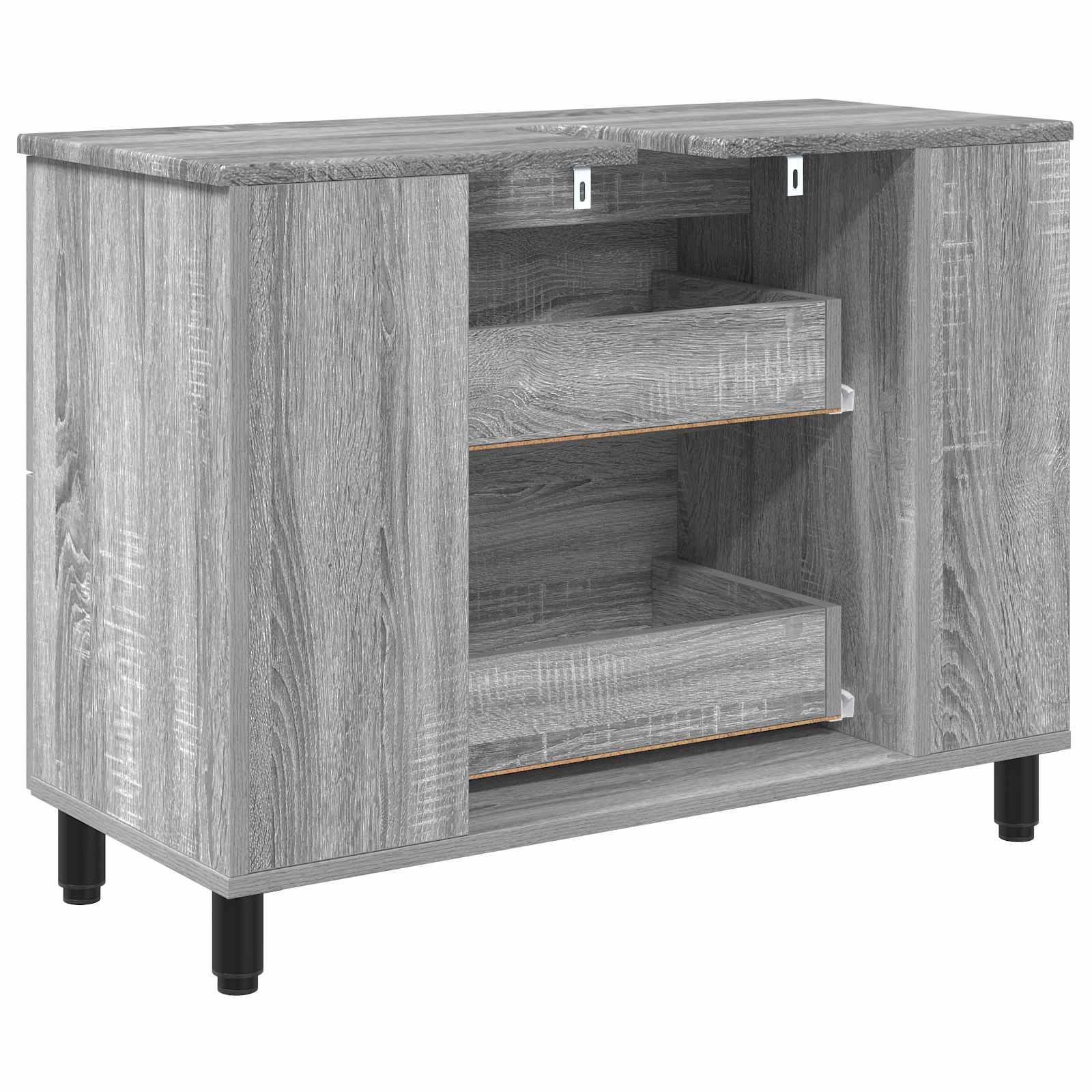 Badkamer Waskom Grijs Sonoma 80 x 35 x 60 cm Bewerkt hout is nu te koop bij PeponiXL, paradijselijk wonen!
