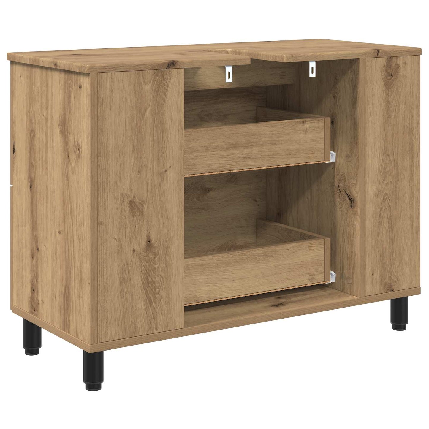 Badkamer Waskom Artisanaal eiken 80 x 35 x 60 cm Bewerkt hout is nu te koop bij PeponiXL, paradijselijk wonen!