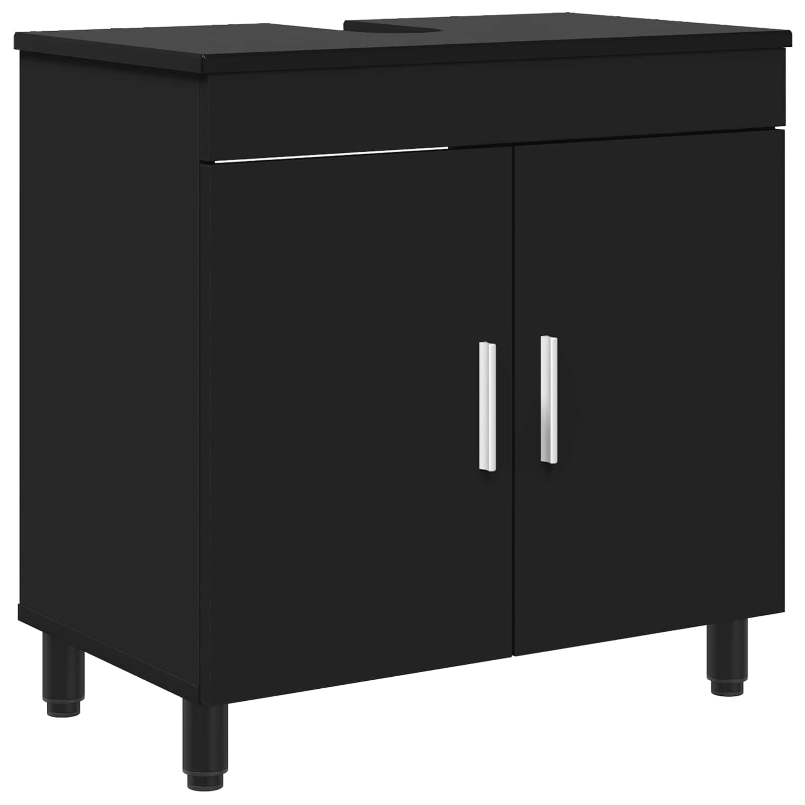 Badkamer Waskom Zwart 60 x 35 x 60 cm Bewerkt hout is nu te koop bij PeponiXL, paradijselijk wonen!