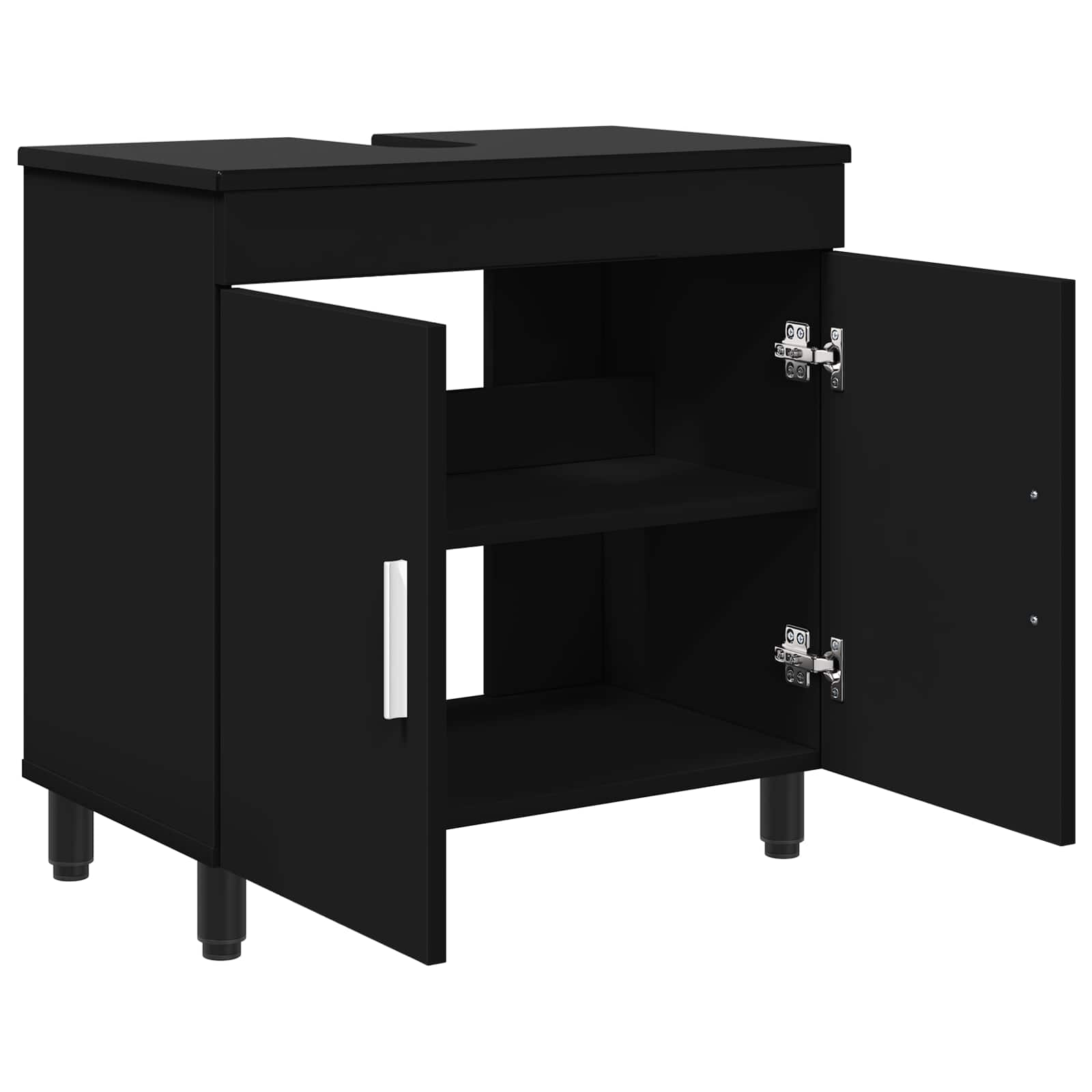 Badkamer Waskom Zwart 60 x 35 x 60 cm Bewerkt hout is nu te koop bij PeponiXL, paradijselijk wonen!