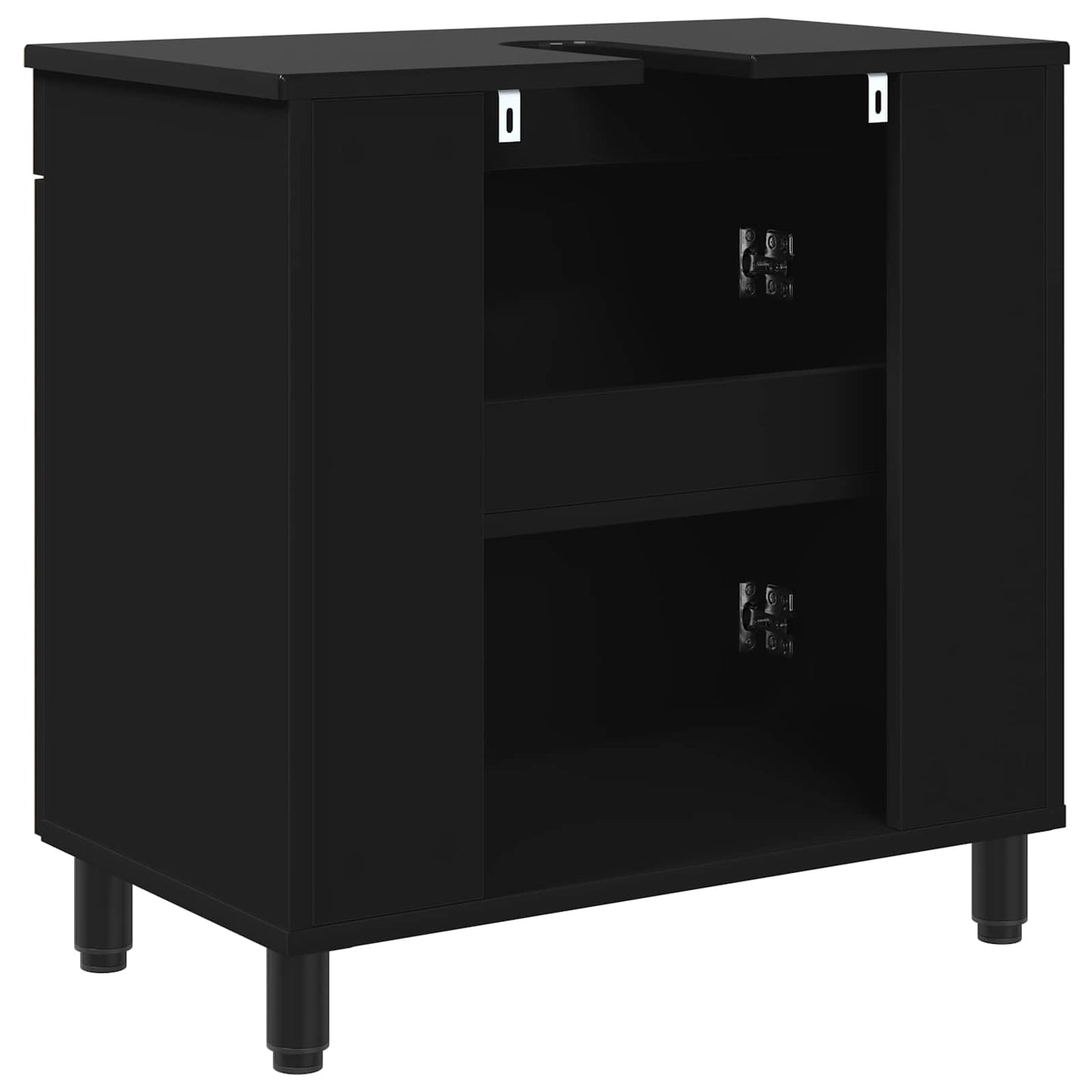 Badkamer Waskom Zwart 60 x 35 x 60 cm Bewerkt hout is nu te koop bij PeponiXL, paradijselijk wonen!