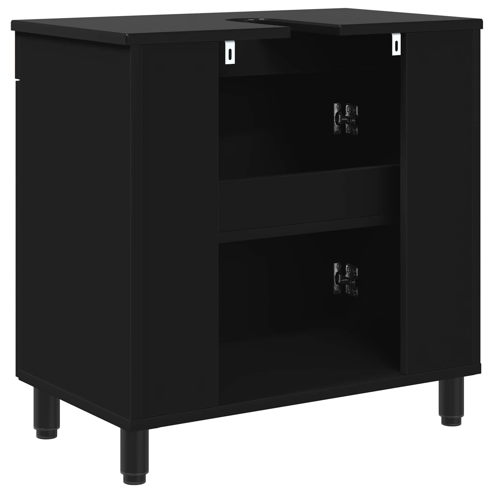 Badkamer Waskom Zwart 60 x 35 x 60 cm Bewerkt hout is nu te koop bij PeponiXL, paradijselijk wonen!