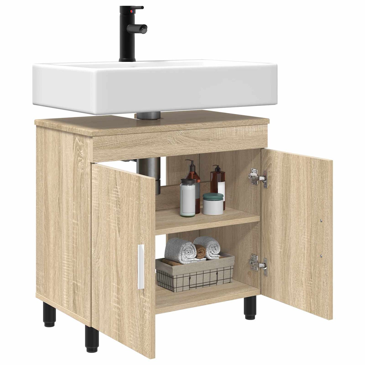 Badkamer Waskom Sonoma Eiken 60 x 35 x 60 cm Bewerkt hout is nu te koop bij PeponiXL, paradijselijk wonen!
