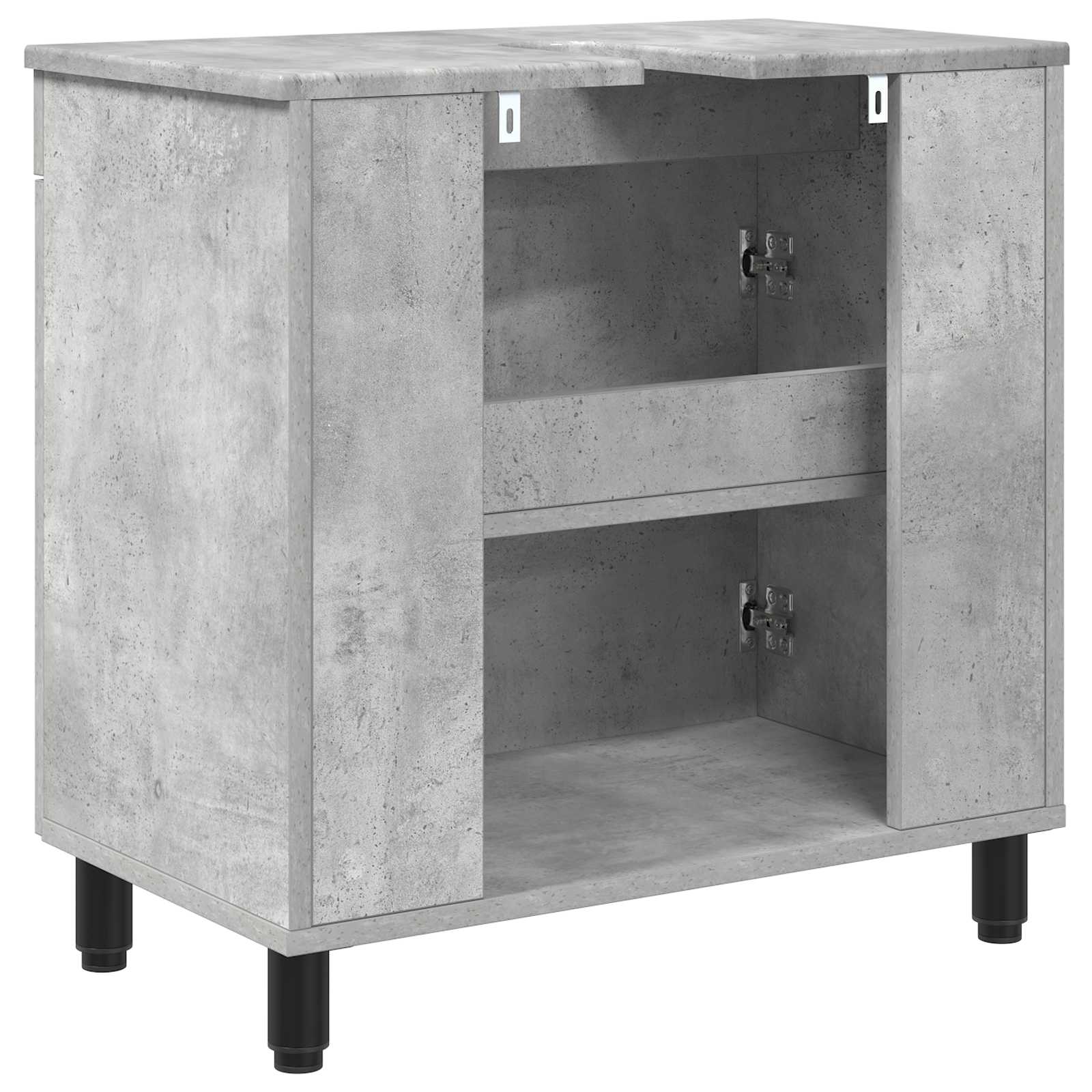 Badkamer Waskom Betongrijs 60 x 35 x 60 cm Bewerkt hout is nu te koop bij PeponiXL, paradijselijk wonen!