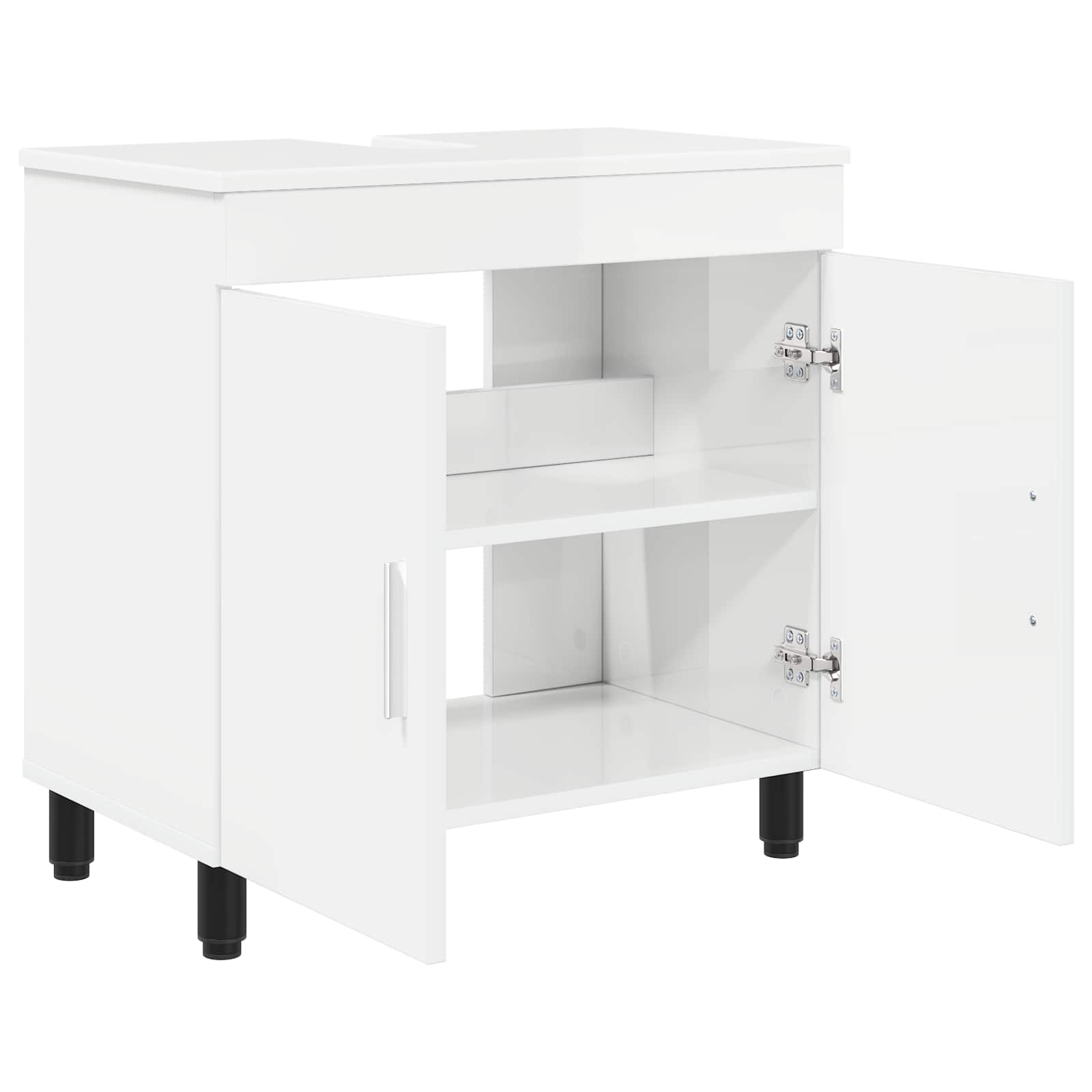 Badkamer Waskom Hoogglans Wit 60 x 35 x 60 cm Bewerkt hout is nu te koop bij PeponiXL, paradijselijk wonen!