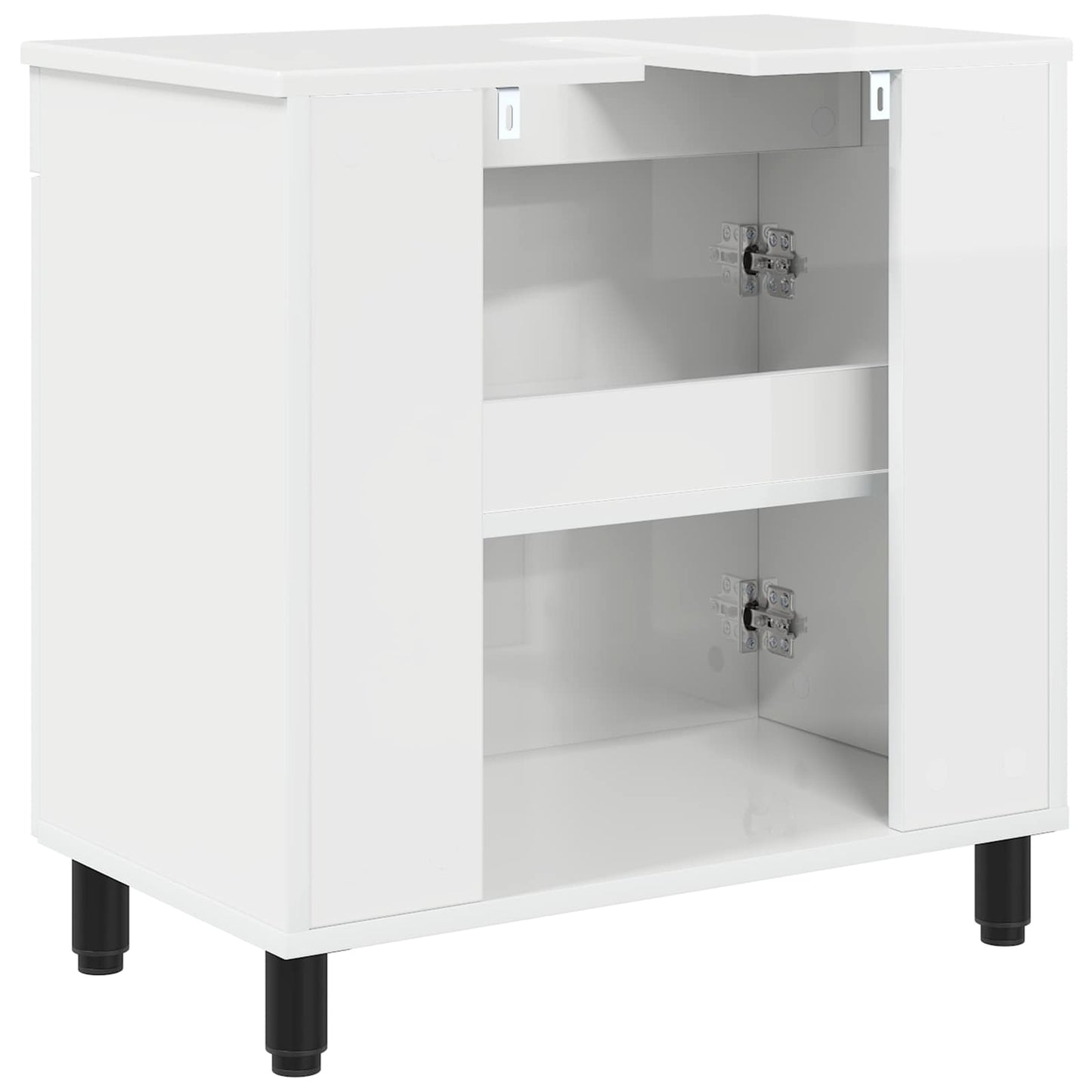 Badkamer Waskom Hoogglans Wit 60 x 35 x 60 cm Bewerkt hout is nu te koop bij PeponiXL, paradijselijk wonen!