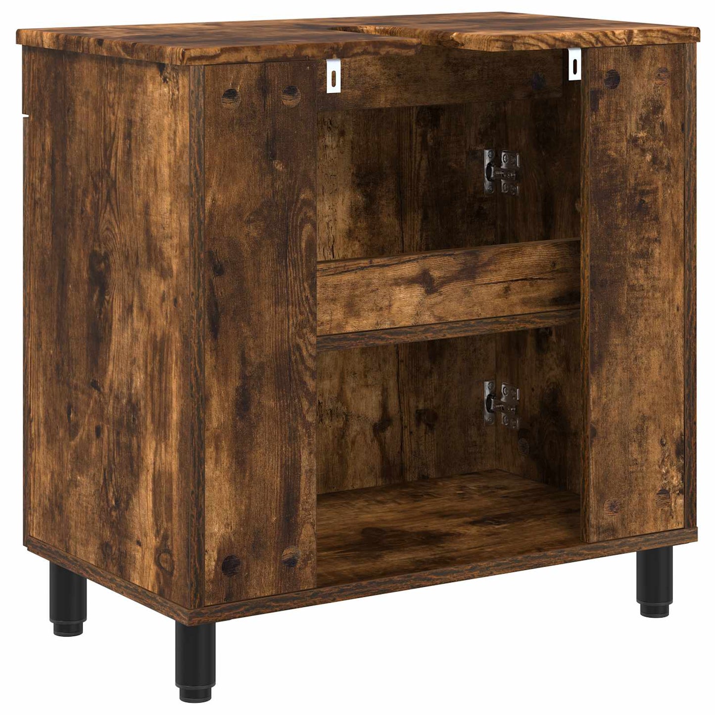 Badkamer Waskom Gerookt eiken 60 x 35 x 60 cm Bewerkt hout is nu te koop bij PeponiXL, paradijselijk wonen!
