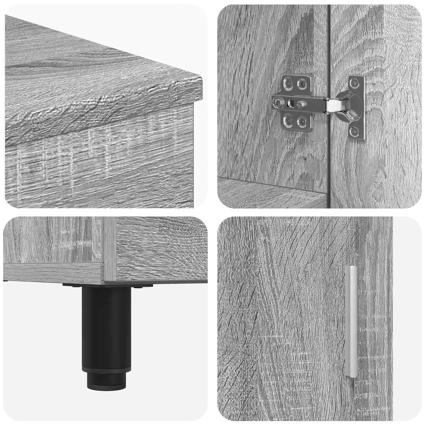Badkamer Waskom Grijs Sonoma 60 x 35 x 60 cm Bewerkt hout is nu te koop bij PeponiXL, paradijselijk wonen!