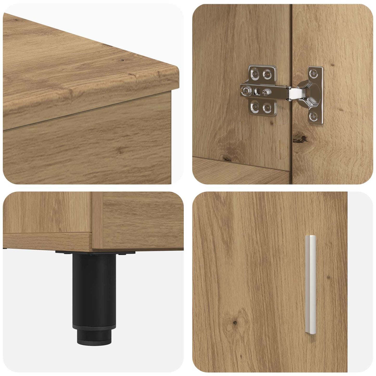 Badkamer Waskom Artisanaal eiken 60 x 35 x 60 cm Bewerkt hout is nu te koop bij PeponiXL, paradijselijk wonen!
