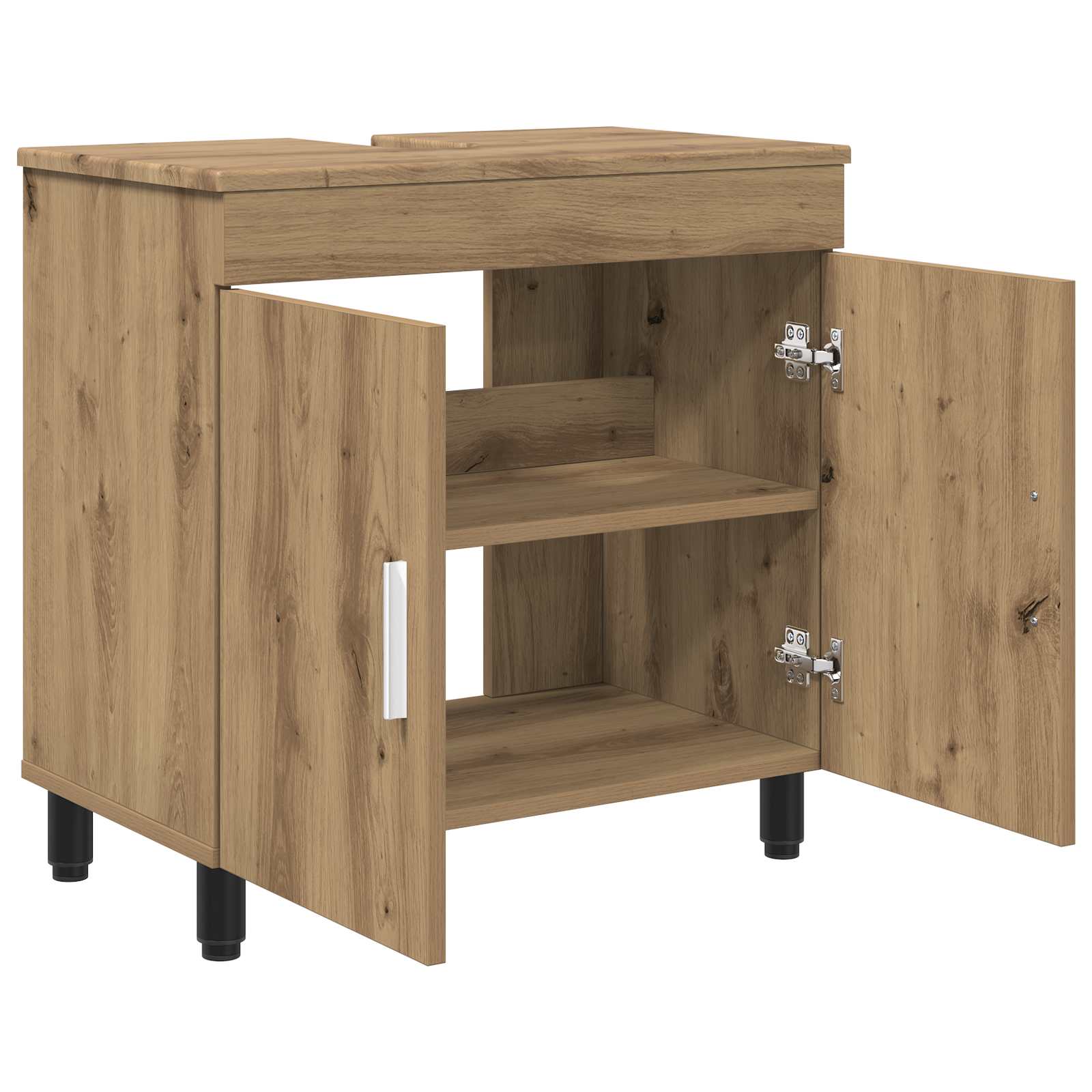 Badkamer Waskom Artisanaal eiken 60 x 35 x 60 cm Bewerkt hout is nu te koop bij PeponiXL, paradijselijk wonen!