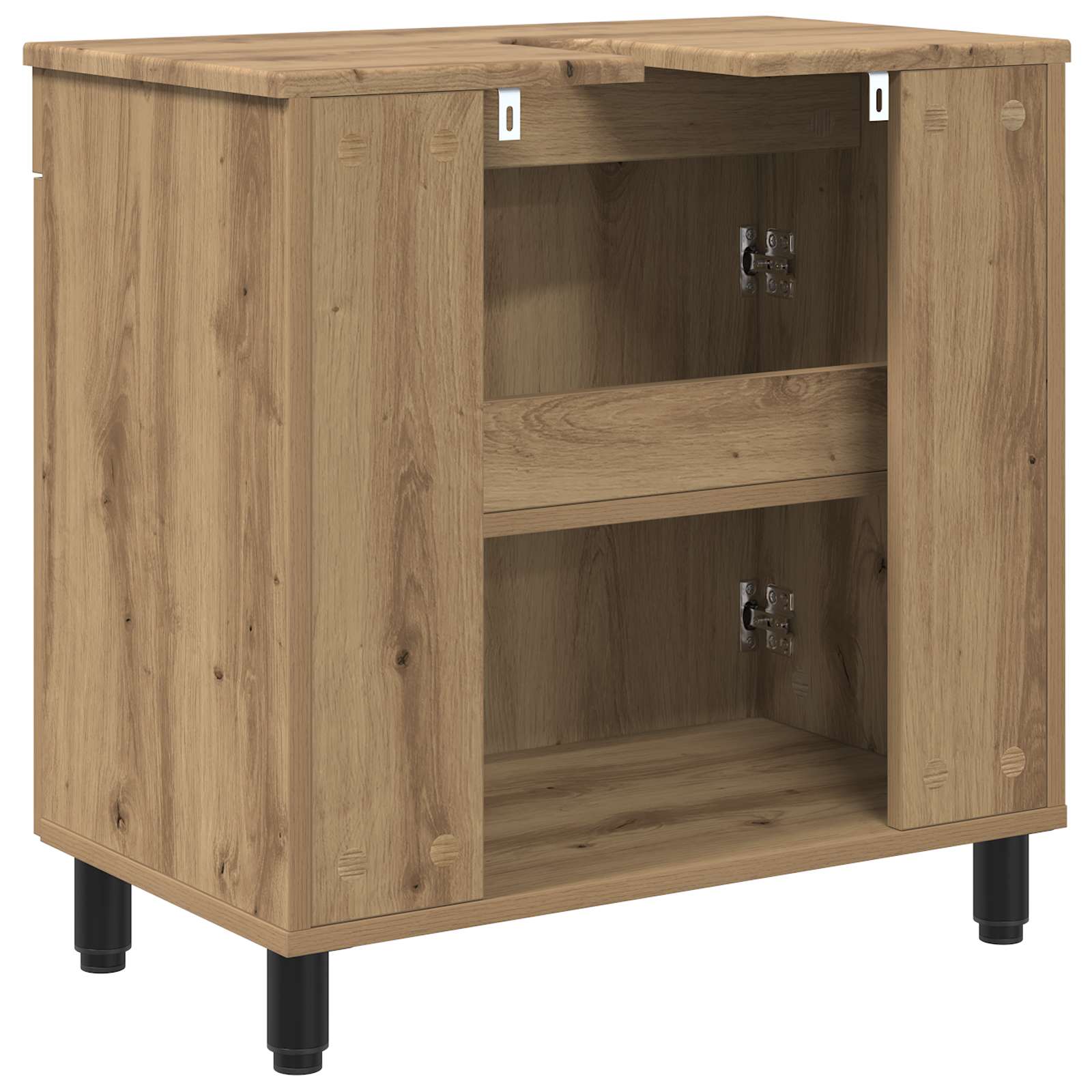 Badkamer Waskom Artisanaal eiken 60 x 35 x 60 cm Bewerkt hout is nu te koop bij PeponiXL, paradijselijk wonen!