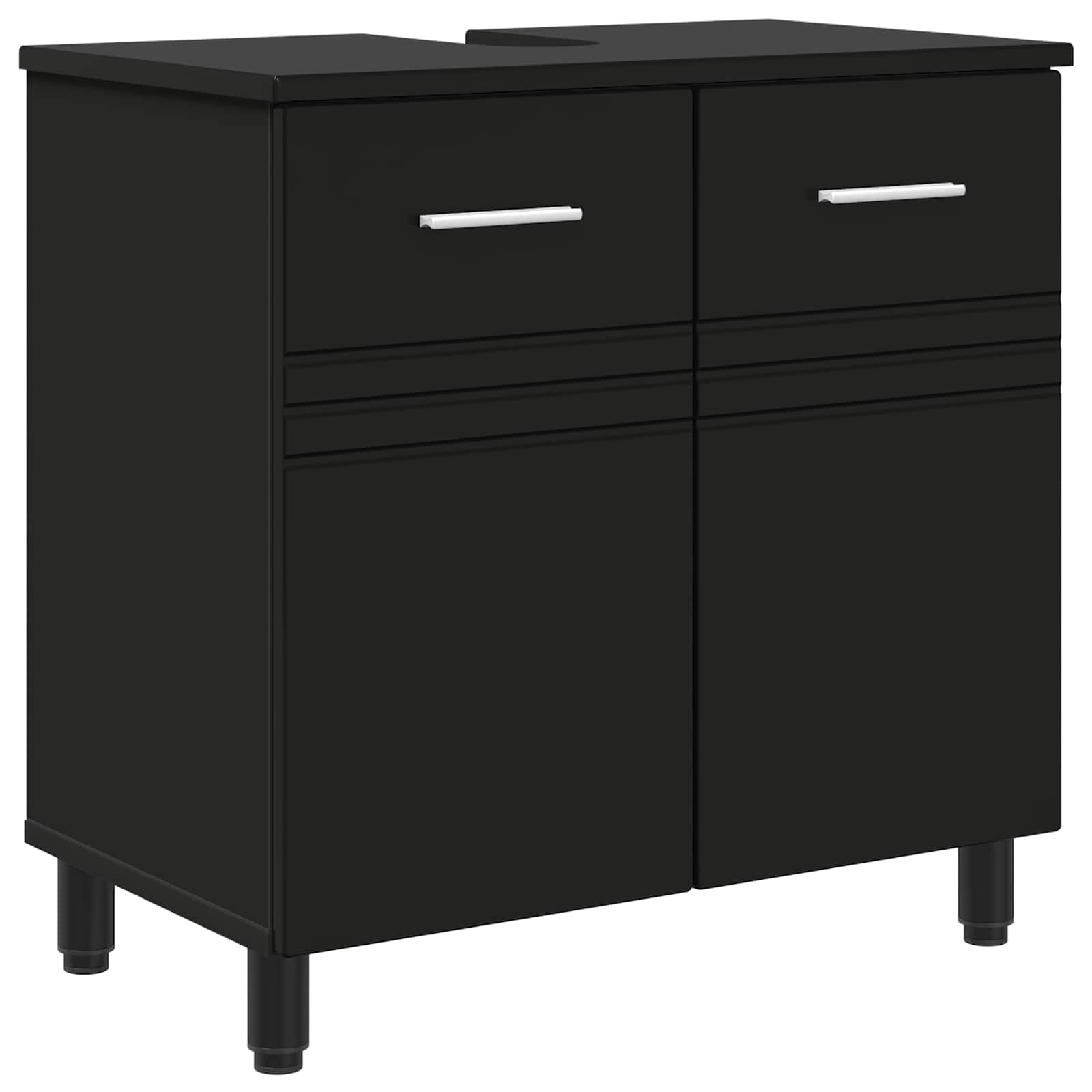 Badkamer Waskom Zwart 60 x 35 x 60 cm Bewerkt hout is nu te koop bij PeponiXL, paradijselijk wonen!