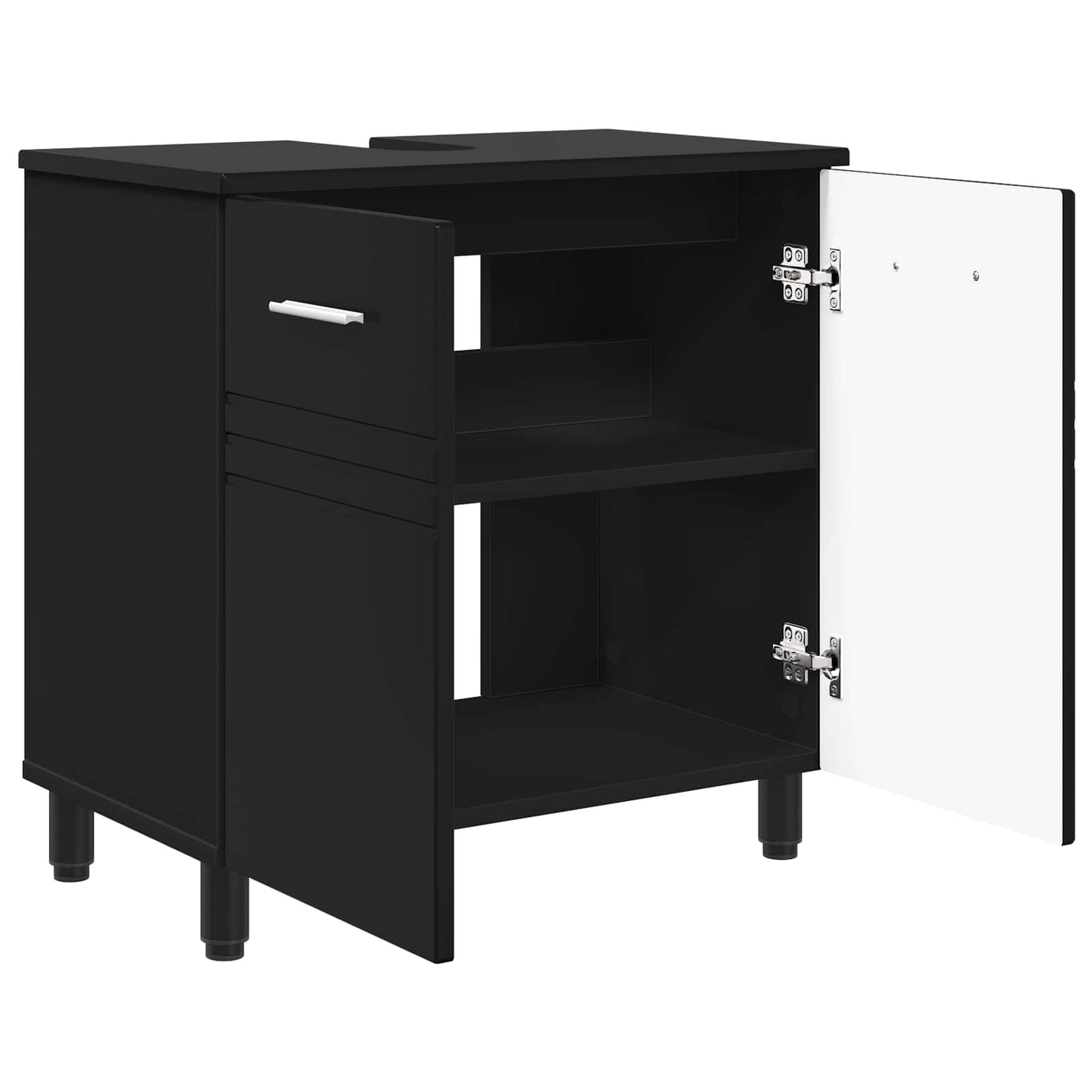 Badkamer Waskom Zwart 60 x 35 x 60 cm Bewerkt hout is nu te koop bij PeponiXL, paradijselijk wonen!