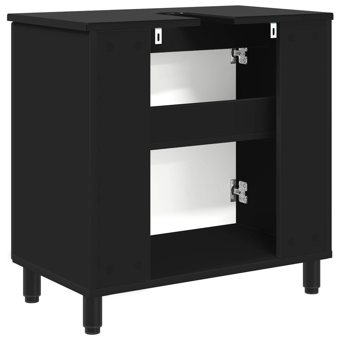 Badkamer Waskom Zwart 60 x 35 x 60 cm Bewerkt hout is nu te koop bij PeponiXL, paradijselijk wonen!