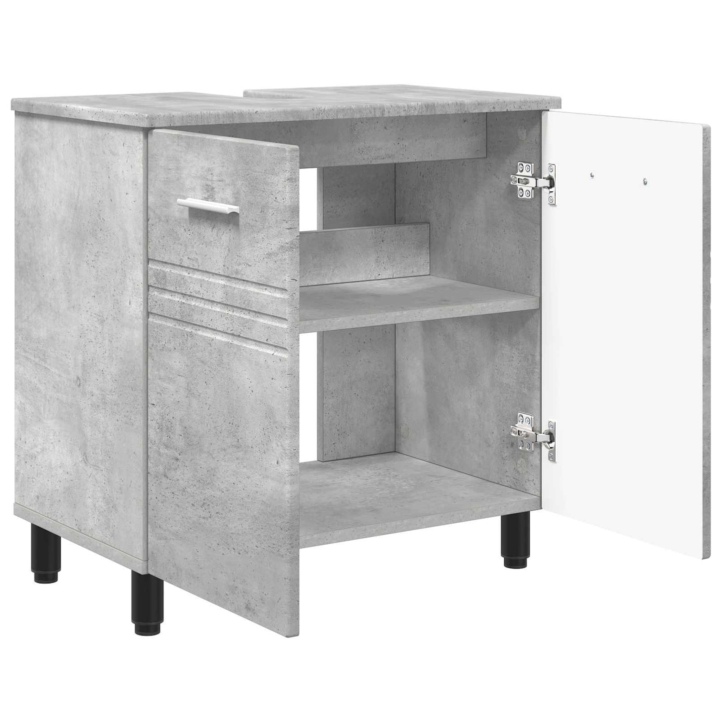 Badkamer Waskom Betongrijs 60 x 35 x 60 cm Bewerkt hout is nu te koop bij PeponiXL, paradijselijk wonen!