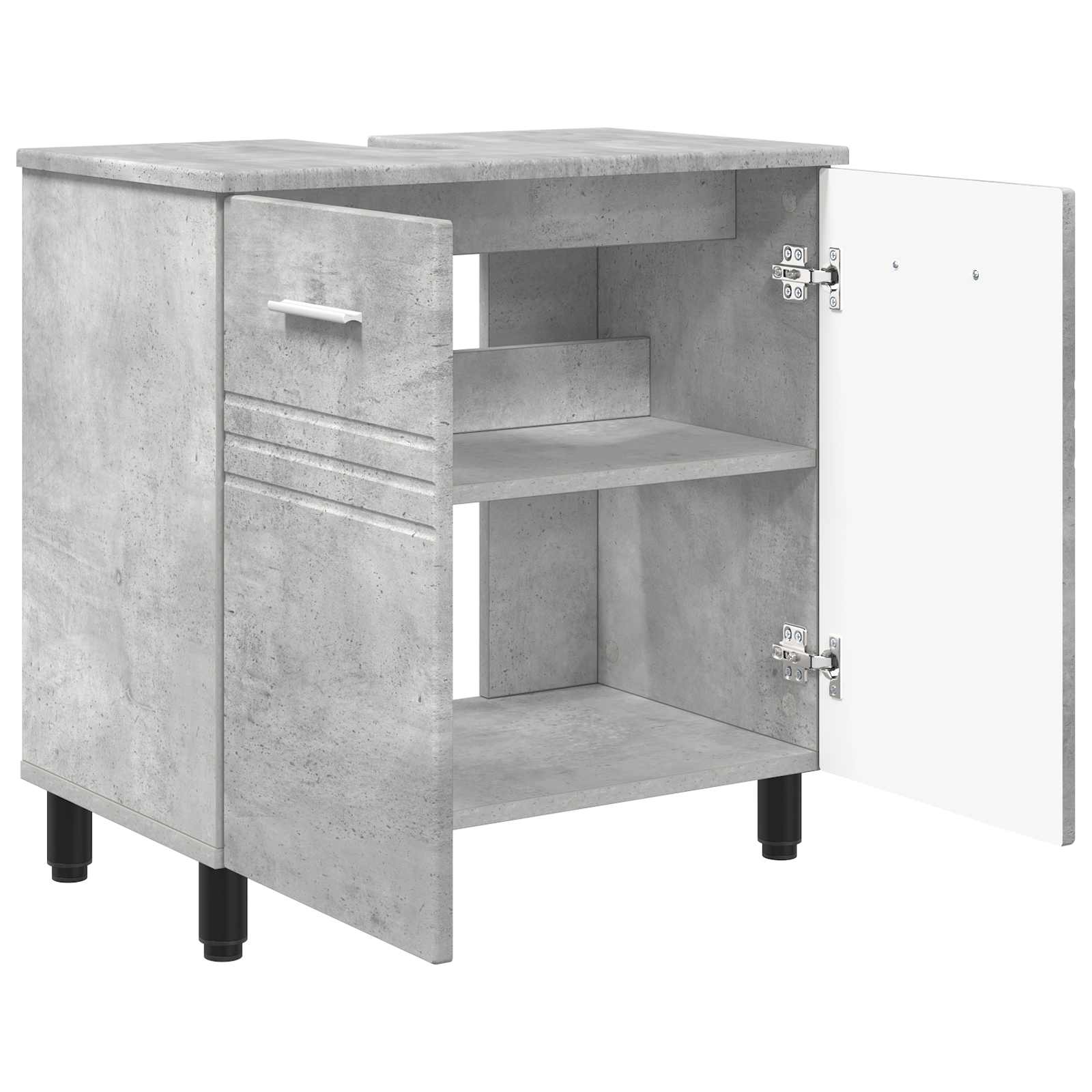 Badkamer Waskom Betongrijs 60 x 35 x 60 cm Bewerkt hout is nu te koop bij PeponiXL, paradijselijk wonen!