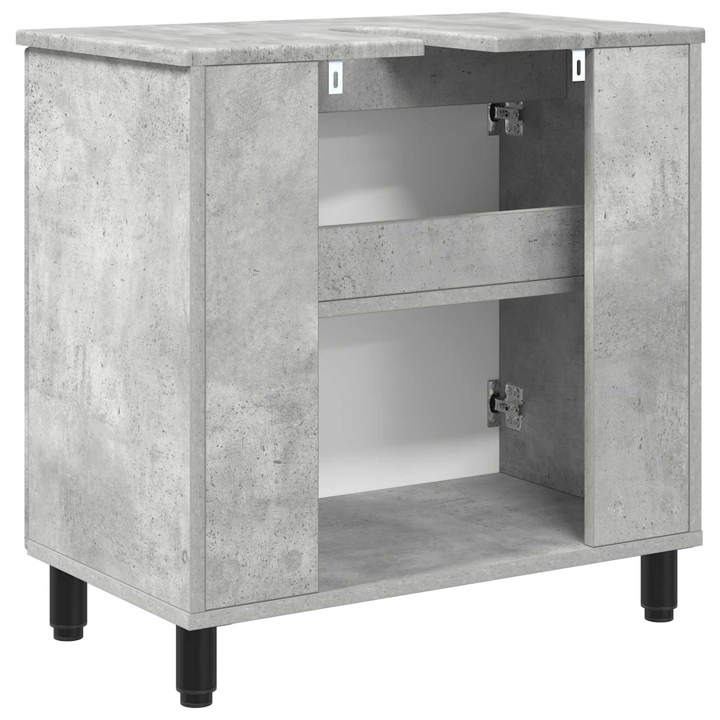 Badkamer Waskom Betongrijs 60 x 35 x 60 cm Bewerkt hout is nu te koop bij PeponiXL, paradijselijk wonen!