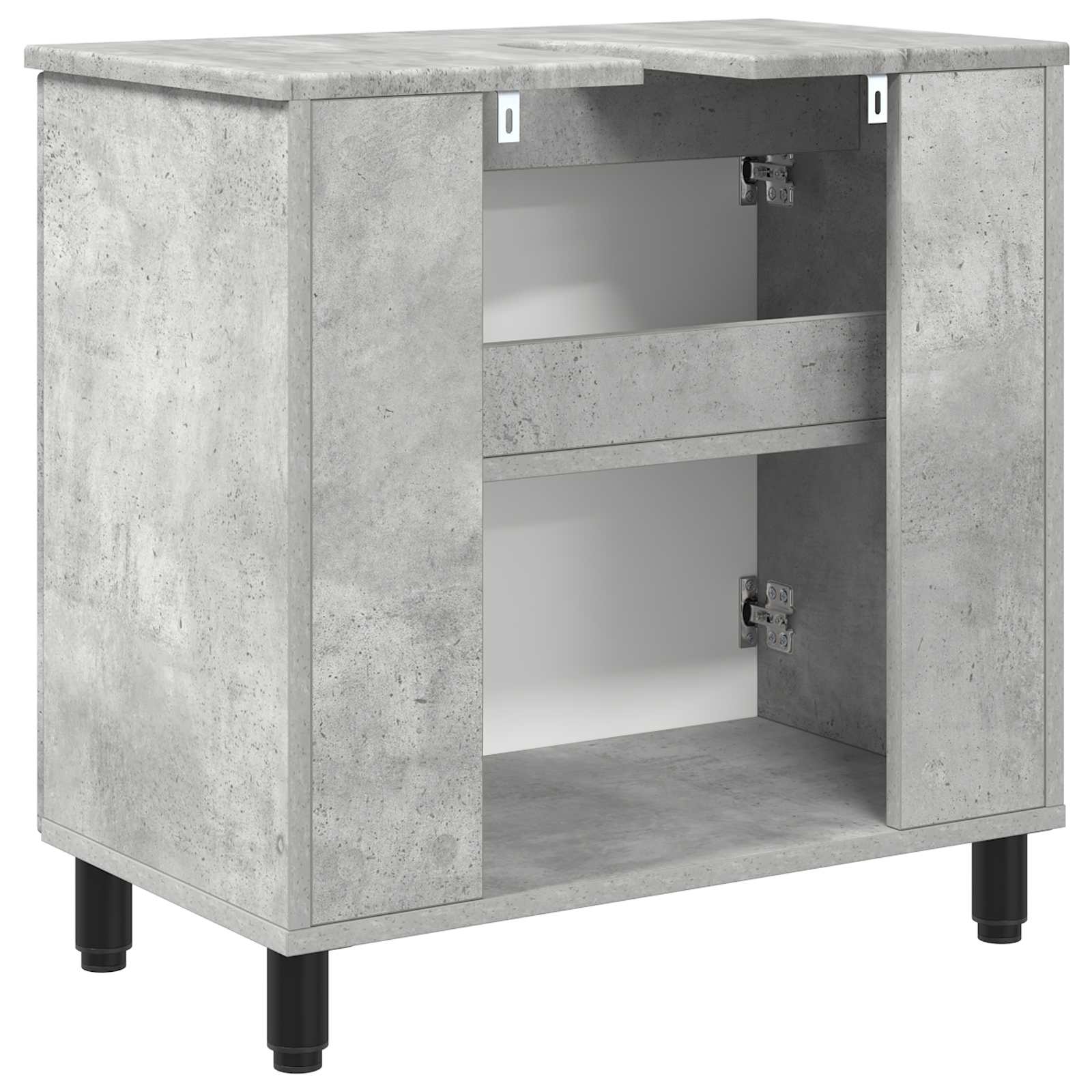 Badkamer Waskom Betongrijs 60 x 35 x 60 cm Bewerkt hout is nu te koop bij PeponiXL, paradijselijk wonen!