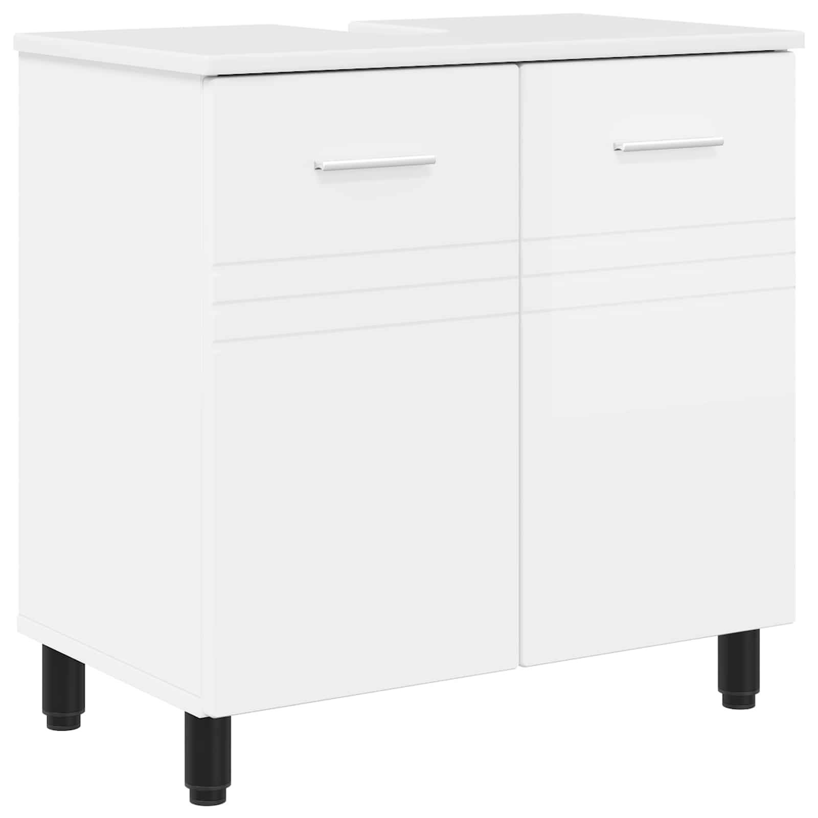 Badkamer Waskom Hoogglans Wit 60 x 35 x 60 cm Bewerkt hout is nu te koop bij PeponiXL, paradijselijk wonen!