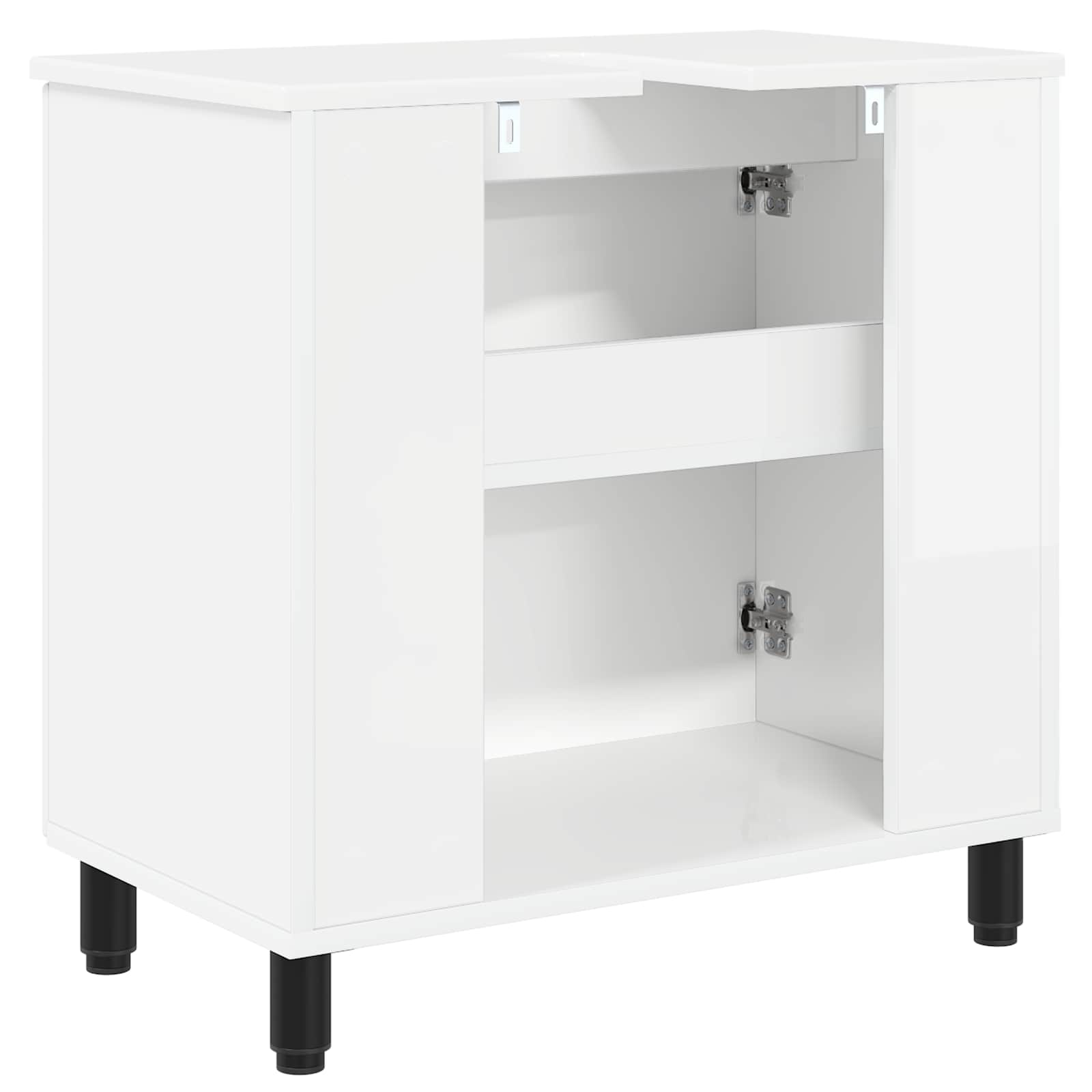 Badkamer Waskom Hoogglans Wit 60 x 35 x 60 cm Bewerkt hout is nu te koop bij PeponiXL, paradijselijk wonen!