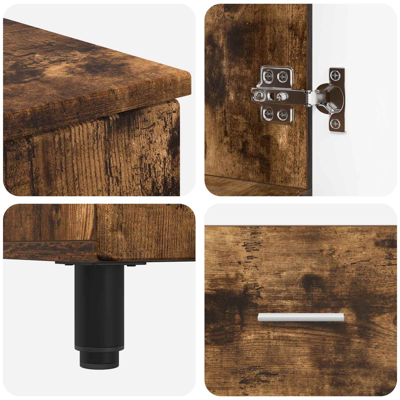 Badkamer Waskom Gerookt eiken 60 x 35 x 60 cm Bewerkt hout is nu te koop bij PeponiXL, paradijselijk wonen!