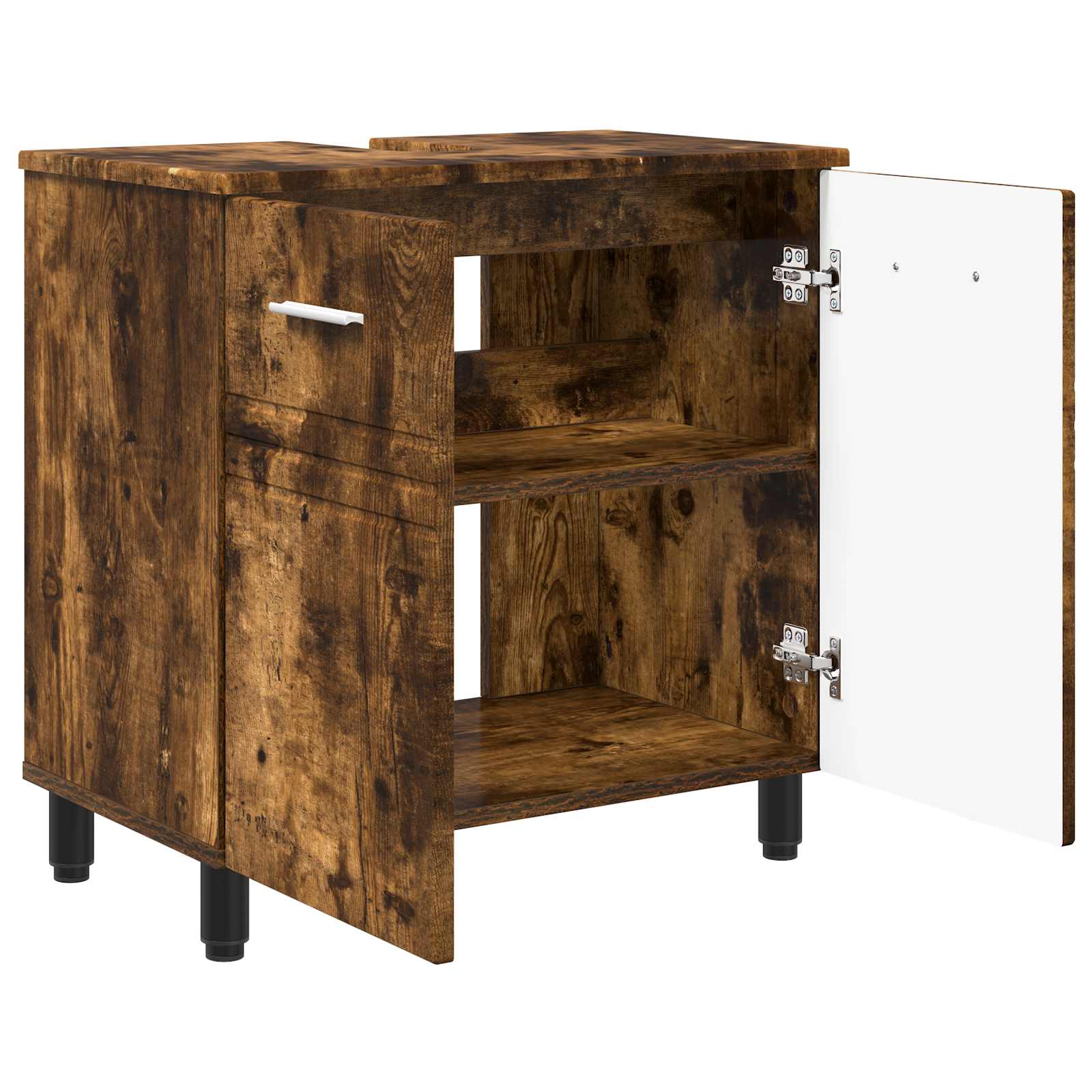 Badkamer Waskom Gerookt eiken 60 x 35 x 60 cm Bewerkt hout is nu te koop bij PeponiXL, paradijselijk wonen!
