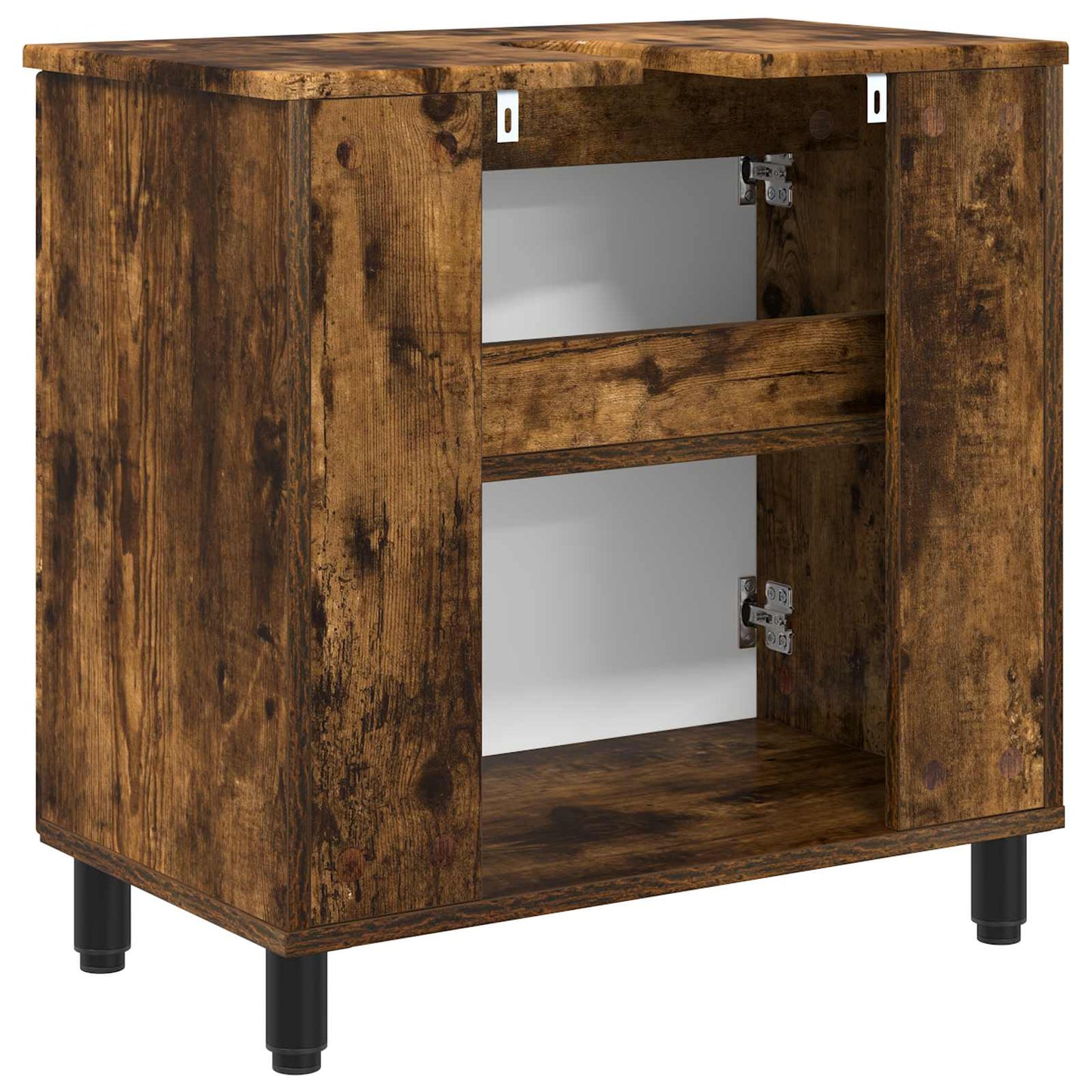 Badkamer Waskom Gerookt eiken 60 x 35 x 60 cm Bewerkt hout is nu te koop bij PeponiXL, paradijselijk wonen!
