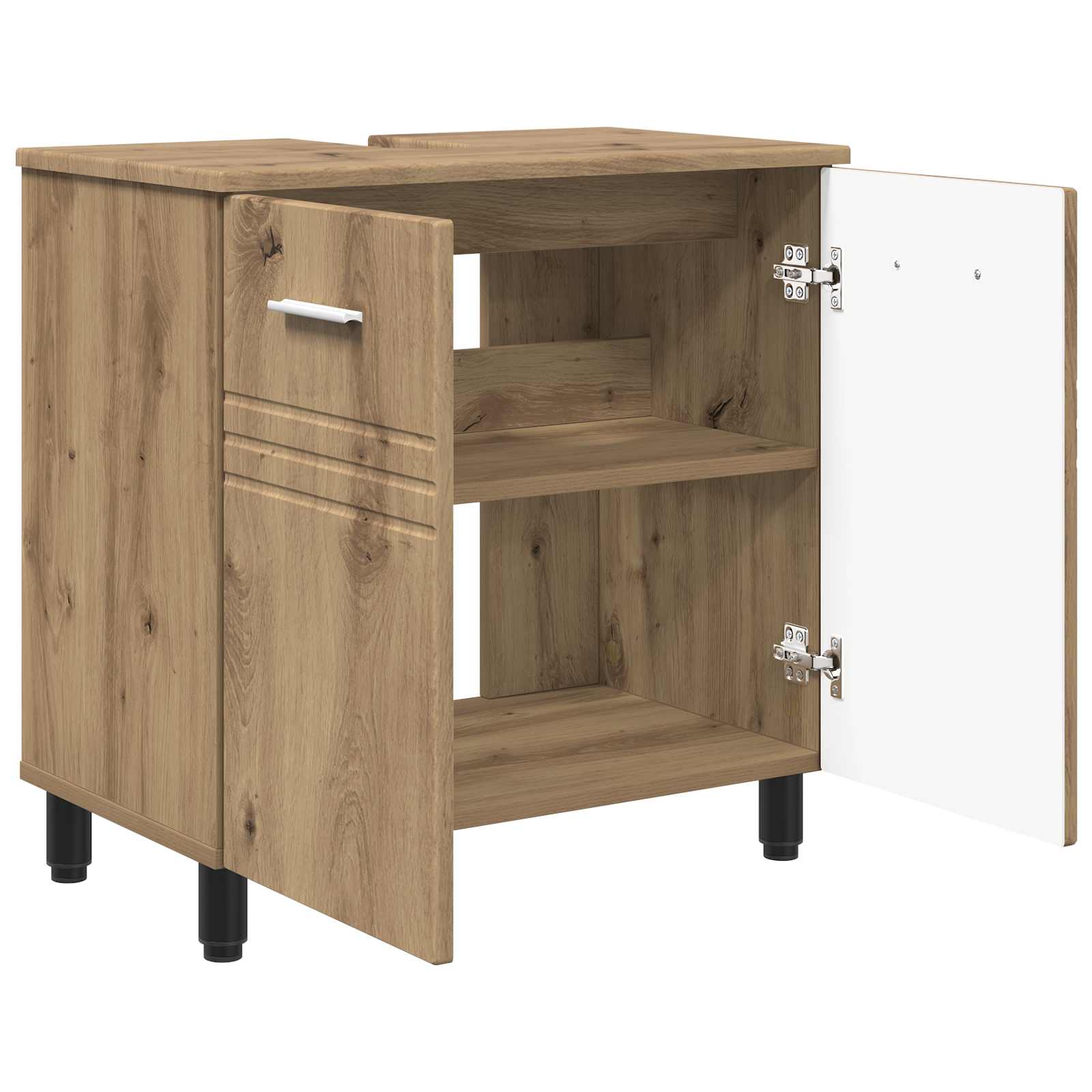 Badkamer Waskom Artisanaal eiken 60 x 35 x 60 cm Bewerkt hout is nu te koop bij PeponiXL, paradijselijk wonen!