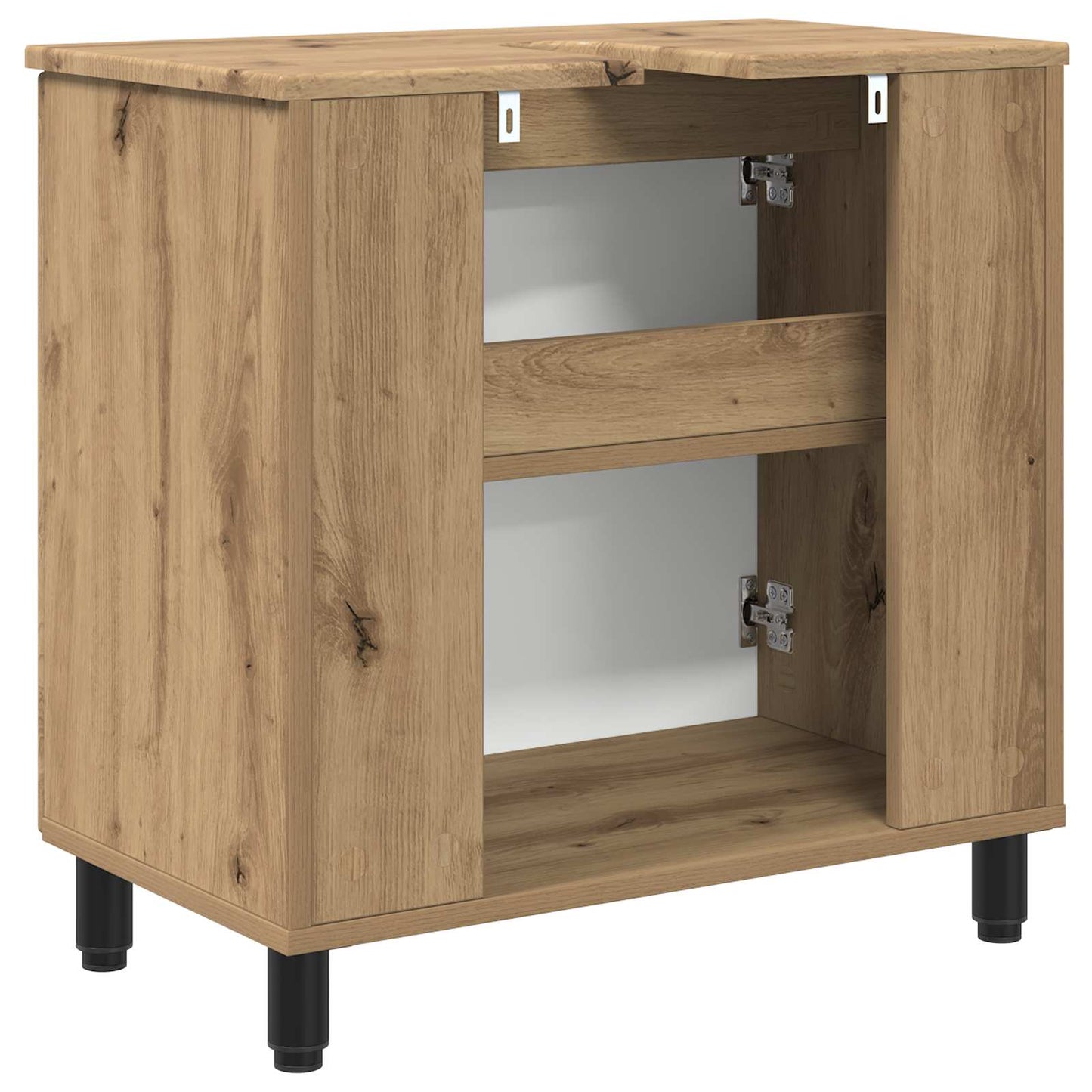 Badkamer Waskom Artisanaal eiken 60 x 35 x 60 cm Bewerkt hout is nu te koop bij PeponiXL, paradijselijk wonen!