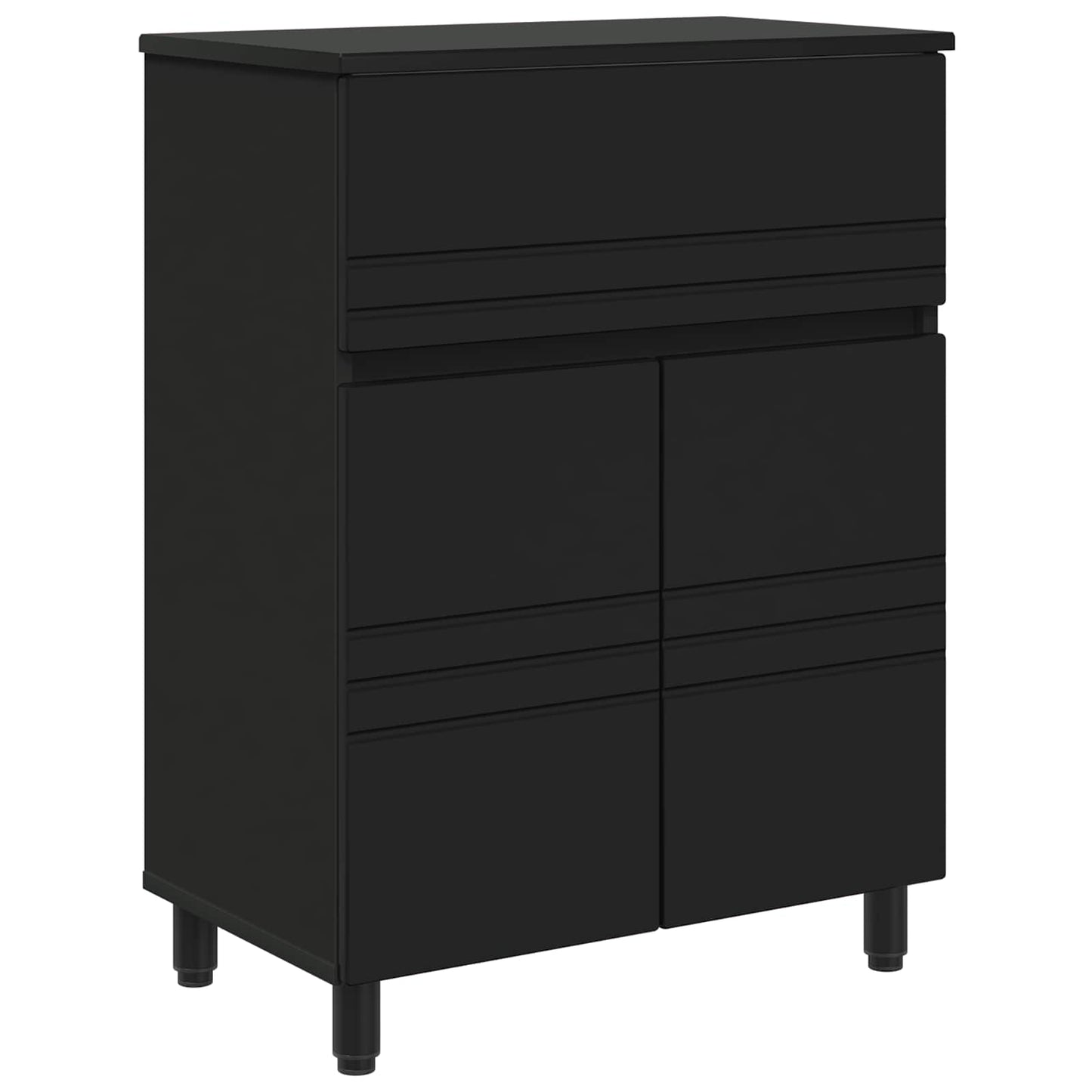 Badkamer Waskom Zwart 60 x 35 x 80 cm Bewerkt hout is nu te koop bij PeponiXL, paradijselijk wonen!