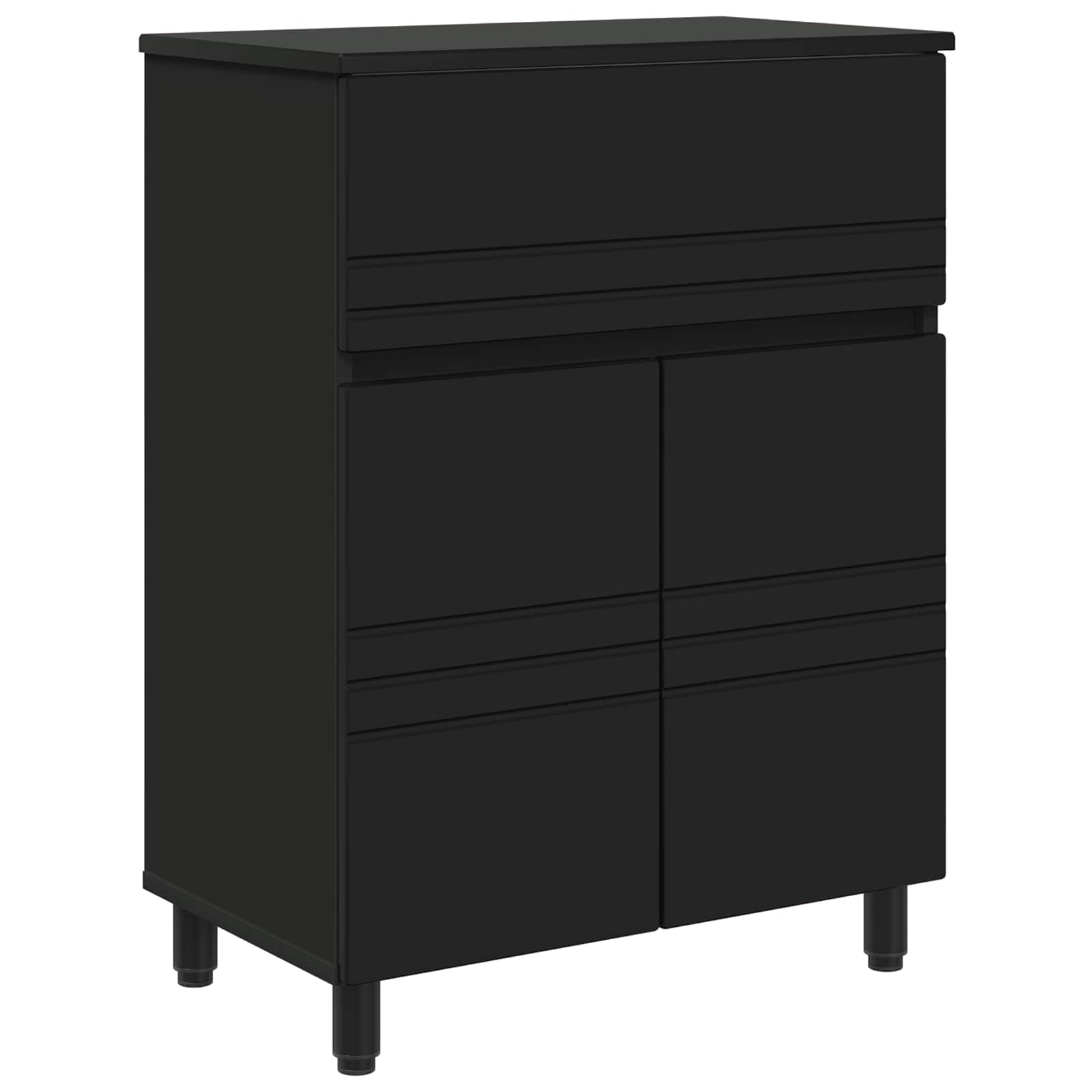 Badkamer Waskom Zwart 60 x 35 x 80 cm Bewerkt hout is nu te koop bij PeponiXL, paradijselijk wonen!