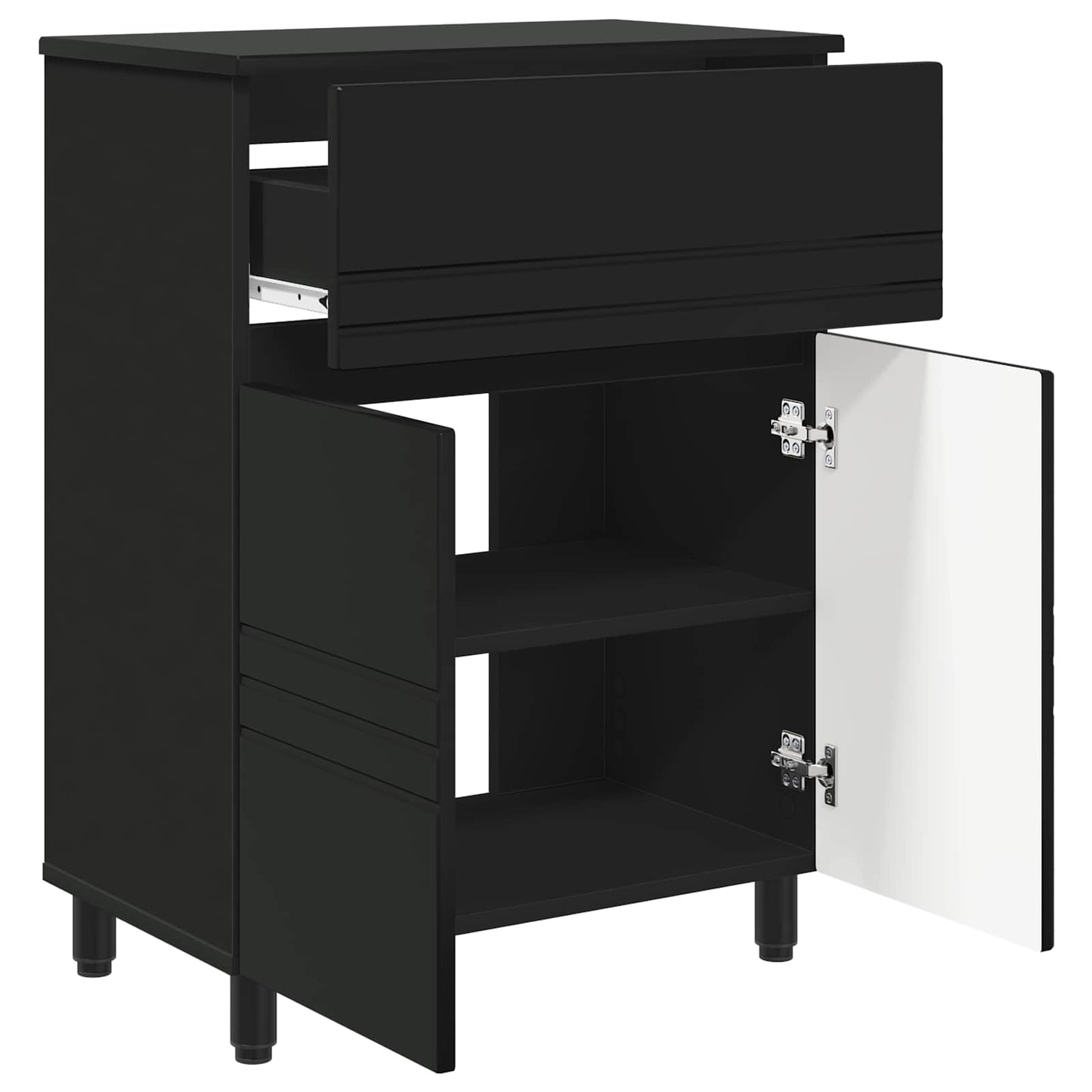 Badkamer Waskom Zwart 60 x 35 x 80 cm Bewerkt hout is nu te koop bij PeponiXL, paradijselijk wonen!