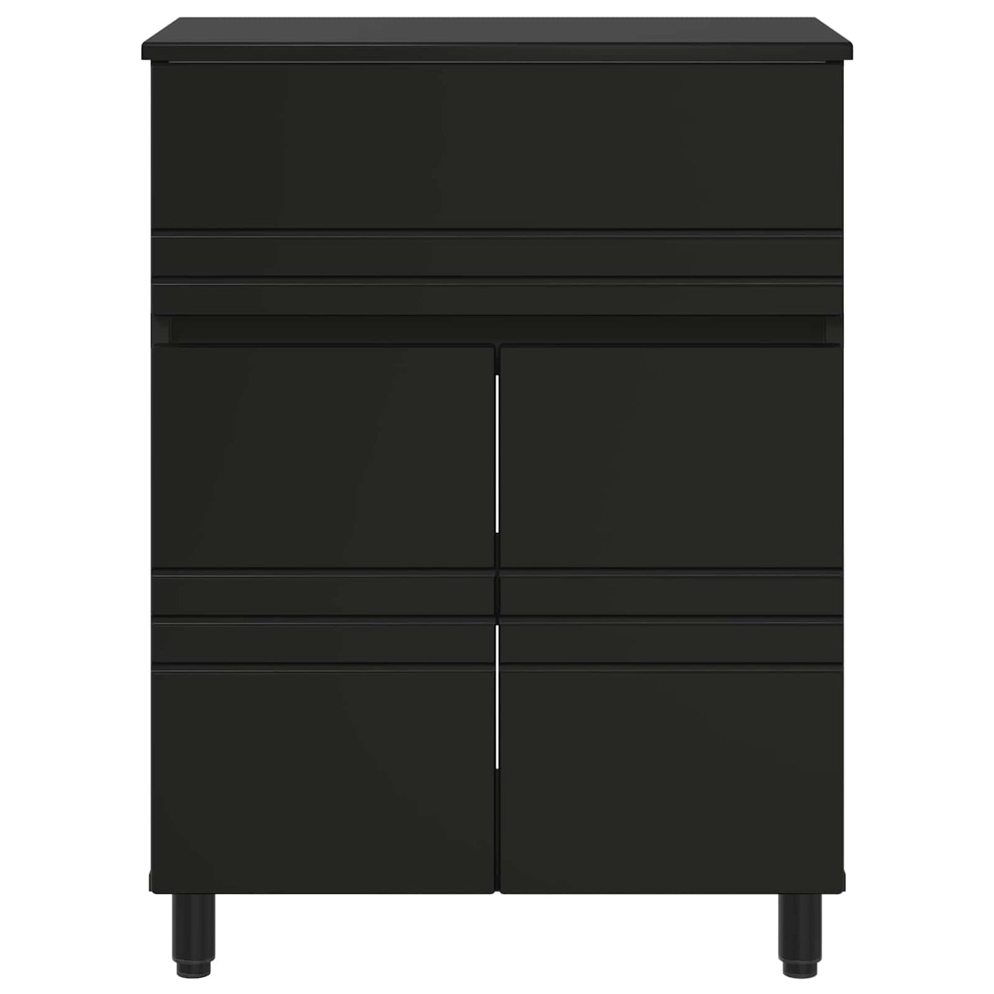 Badkamer Waskom Zwart 60 x 35 x 80 cm Bewerkt hout is nu te koop bij PeponiXL, paradijselijk wonen!