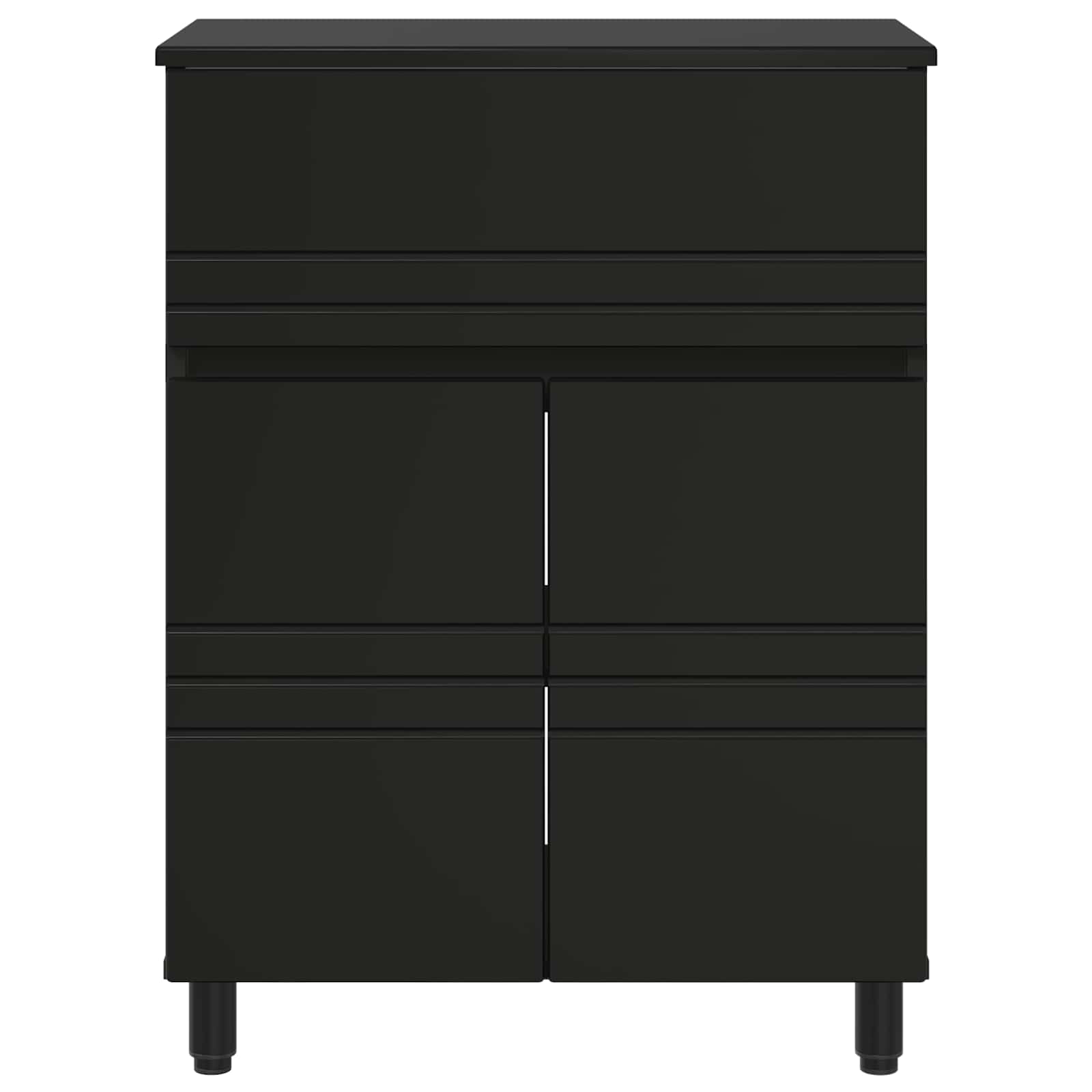 Badkamer Waskom Zwart 60 x 35 x 80 cm Bewerkt hout is nu te koop bij PeponiXL, paradijselijk wonen!