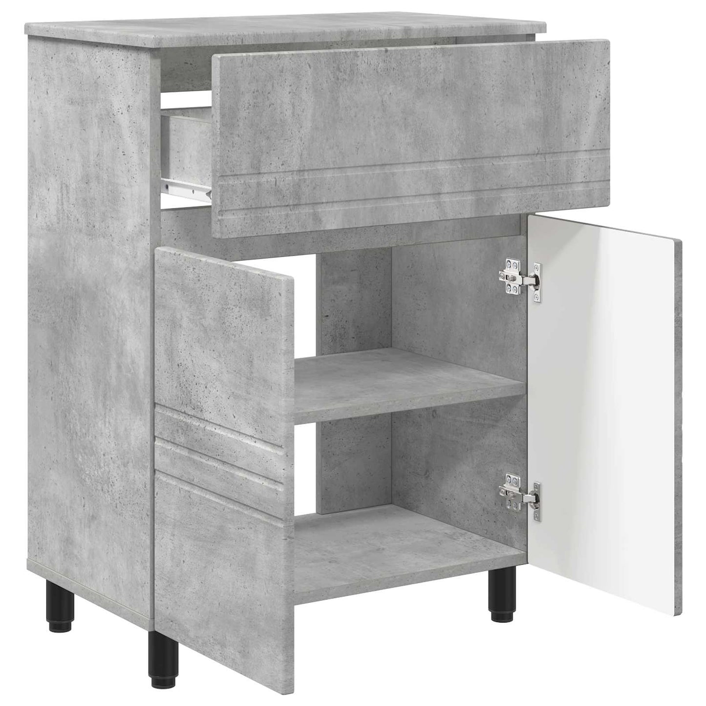 Badkamer Waskom Betongrijs 60 x 35 x 80 cm Bewerkt hout is nu te koop bij PeponiXL, paradijselijk wonen!