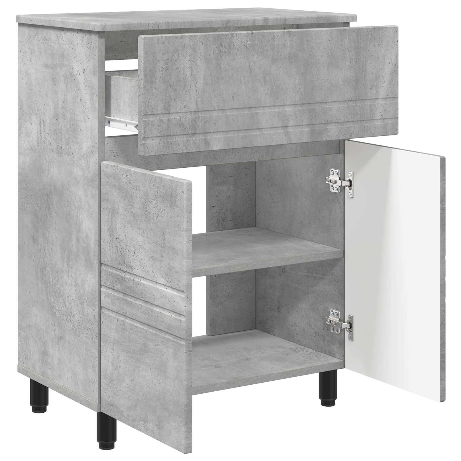 Badkamer Waskom Betongrijs 60 x 35 x 80 cm Bewerkt hout is nu te koop bij PeponiXL, paradijselijk wonen!