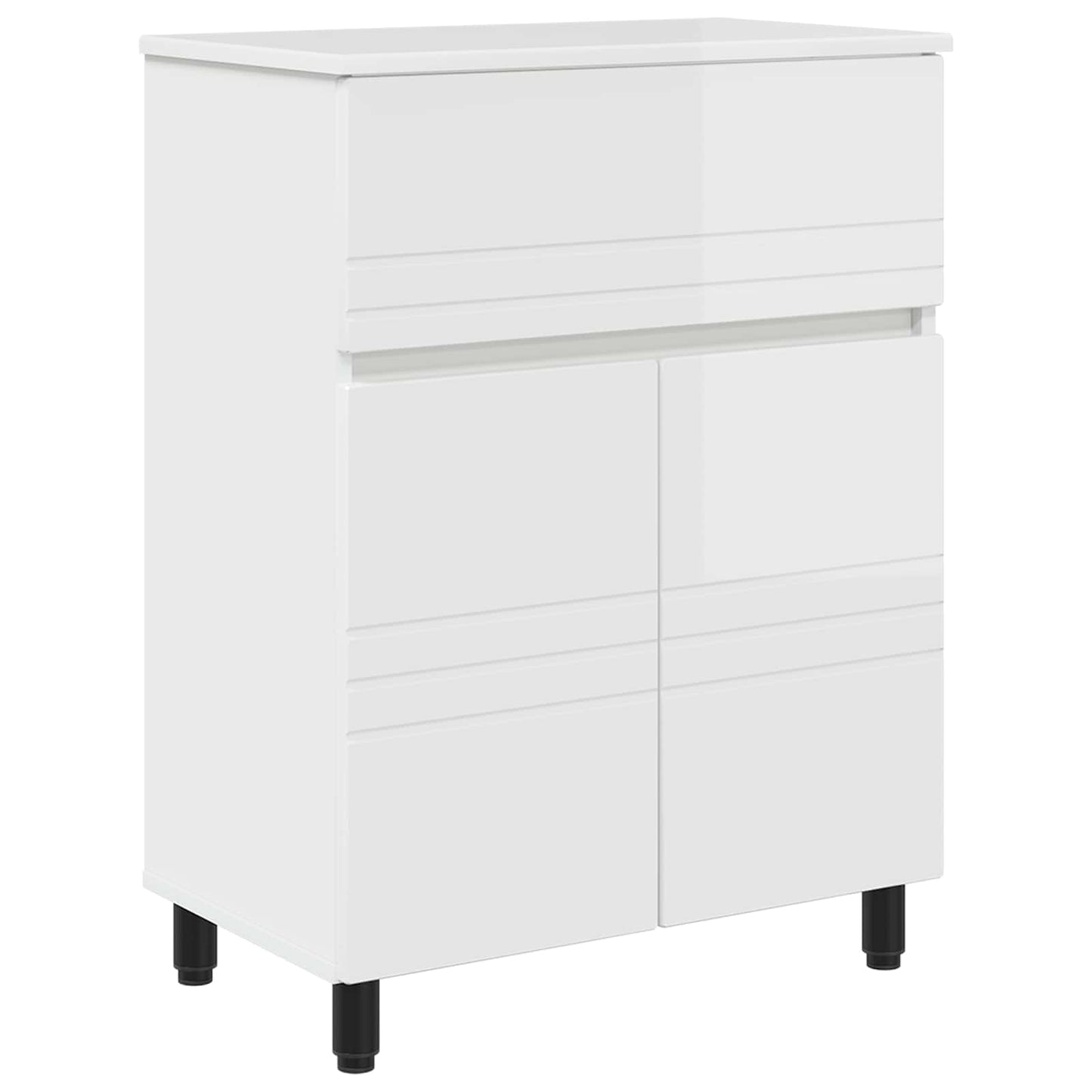 Badkamer Waskom Hoogglans Wit 60 x 35 x 80 cm Bewerkt hout is nu te koop bij PeponiXL, paradijselijk wonen!
