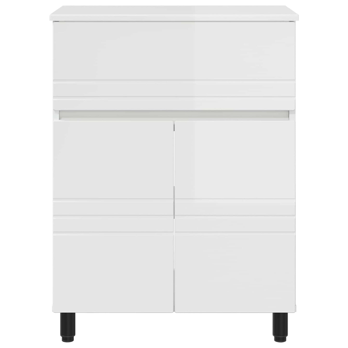 Badkamer Waskom Hoogglans Wit 60 x 35 x 80 cm Bewerkt hout is nu te koop bij PeponiXL, paradijselijk wonen!