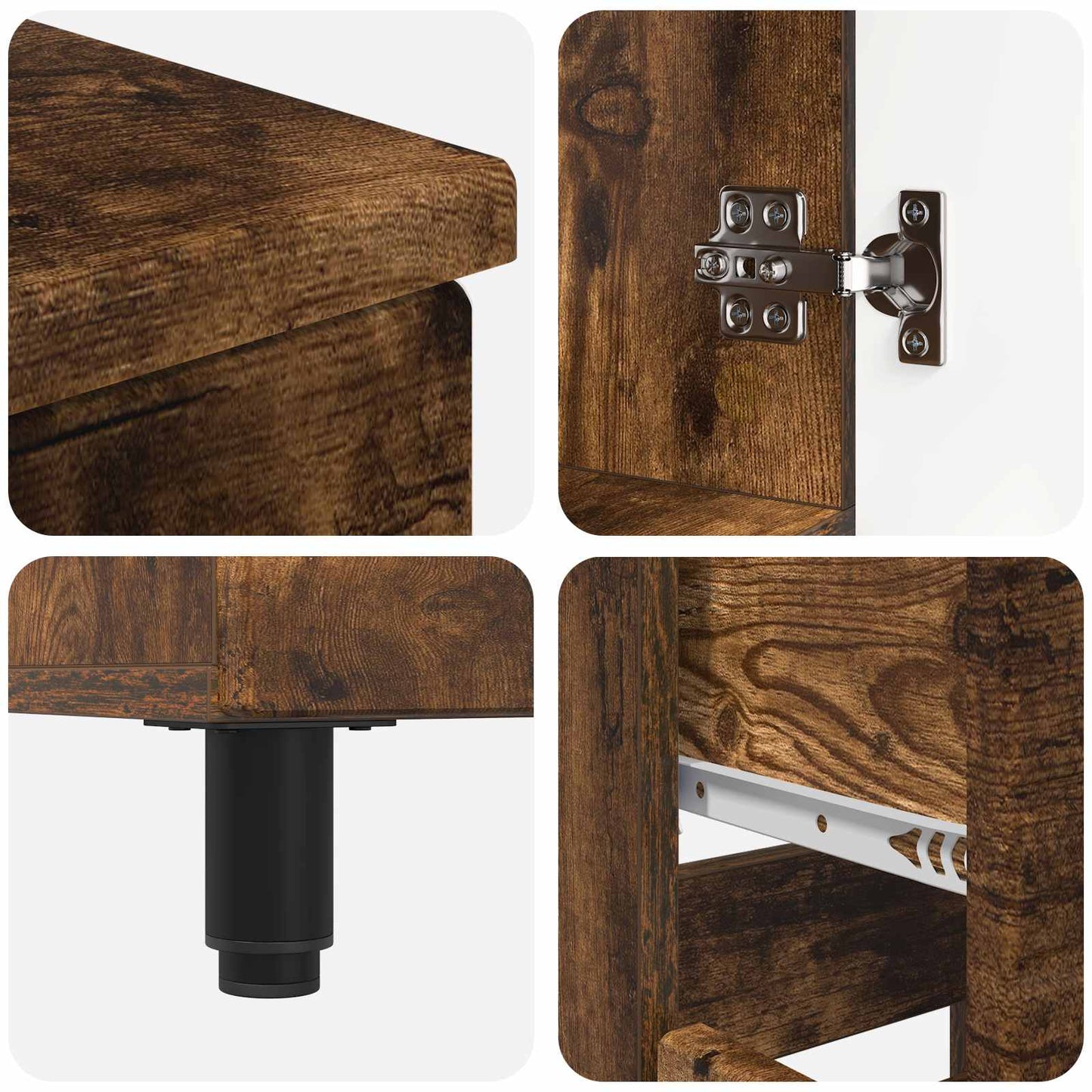 Badkamer Waskom Gerookt eiken 60 x 35 x 80 cm Bewerkt hout is nu te koop bij PeponiXL, paradijselijk wonen!
