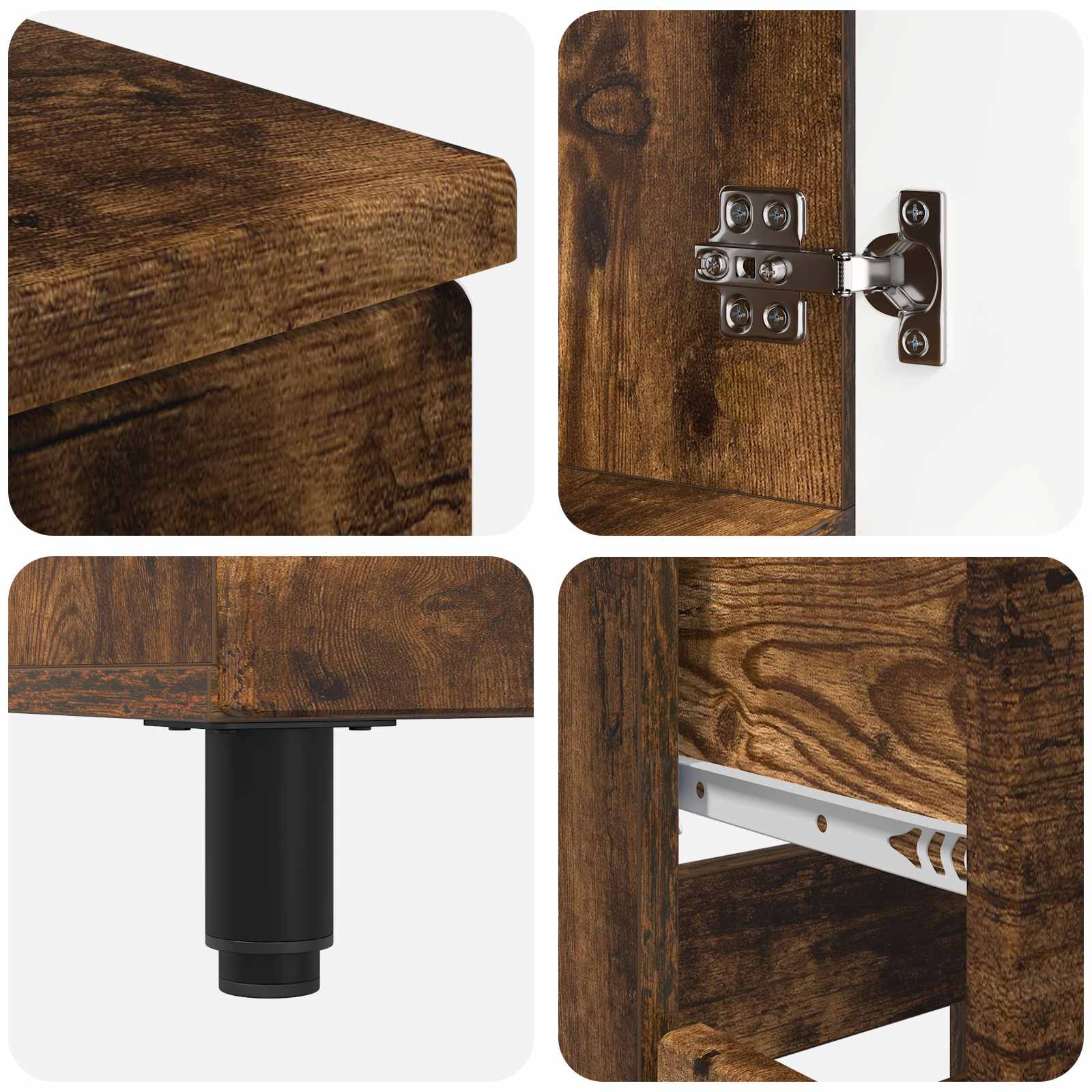 Badkamer Waskom Gerookt eiken 60 x 35 x 80 cm Bewerkt hout is nu te koop bij PeponiXL, paradijselijk wonen!