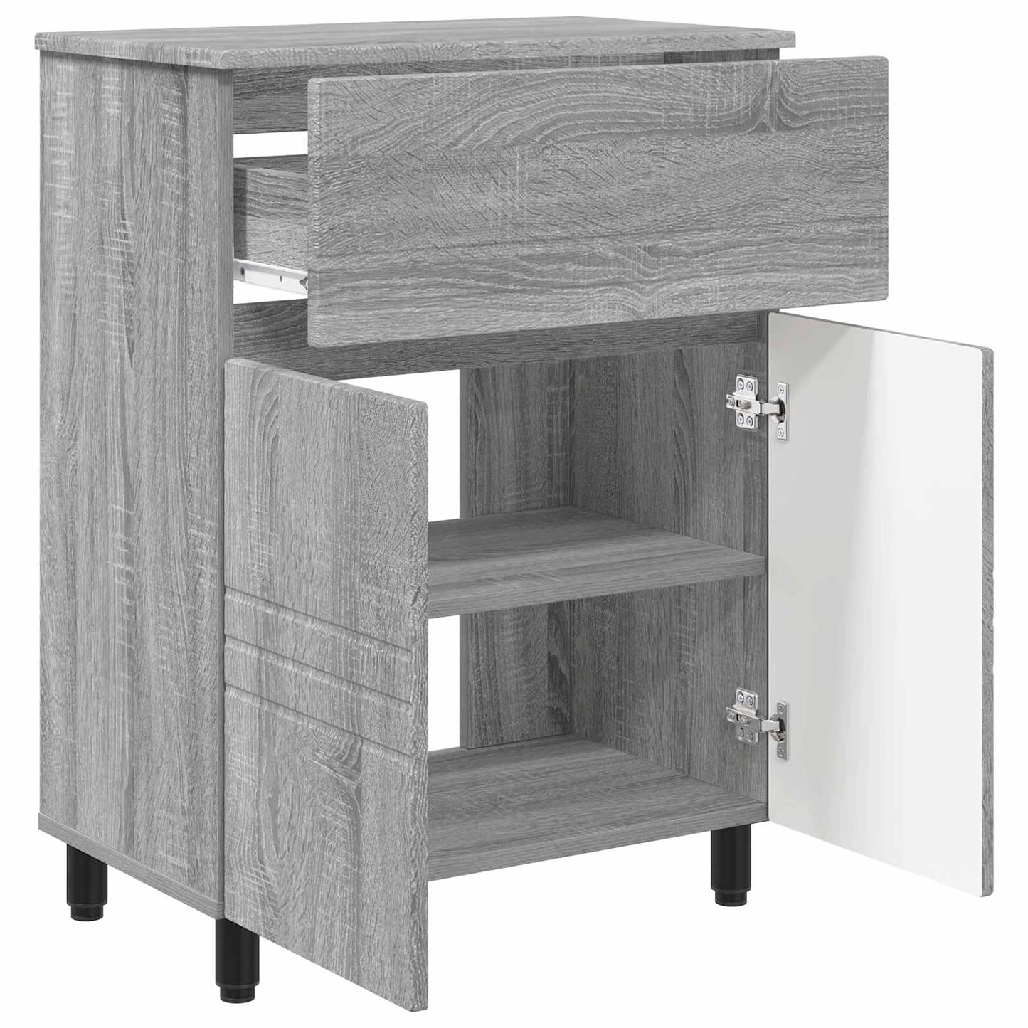 Badkamer Waskom Grijs Sonoma 60 x 35 x 80 cm Bewerkt hout is nu te koop bij PeponiXL, paradijselijk wonen!