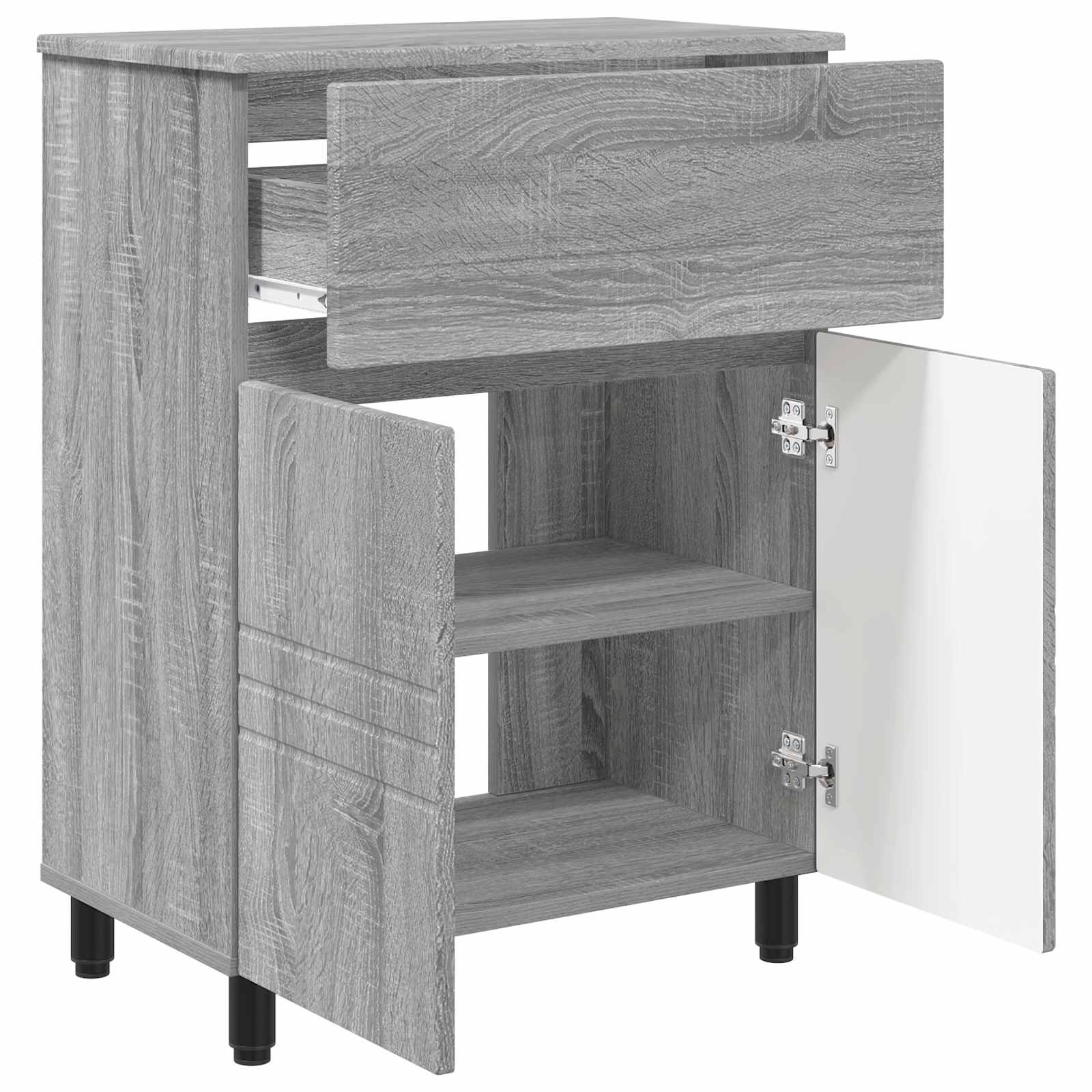 Badkamer Waskom Grijs Sonoma 60 x 35 x 80 cm Bewerkt hout is nu te koop bij PeponiXL, paradijselijk wonen!