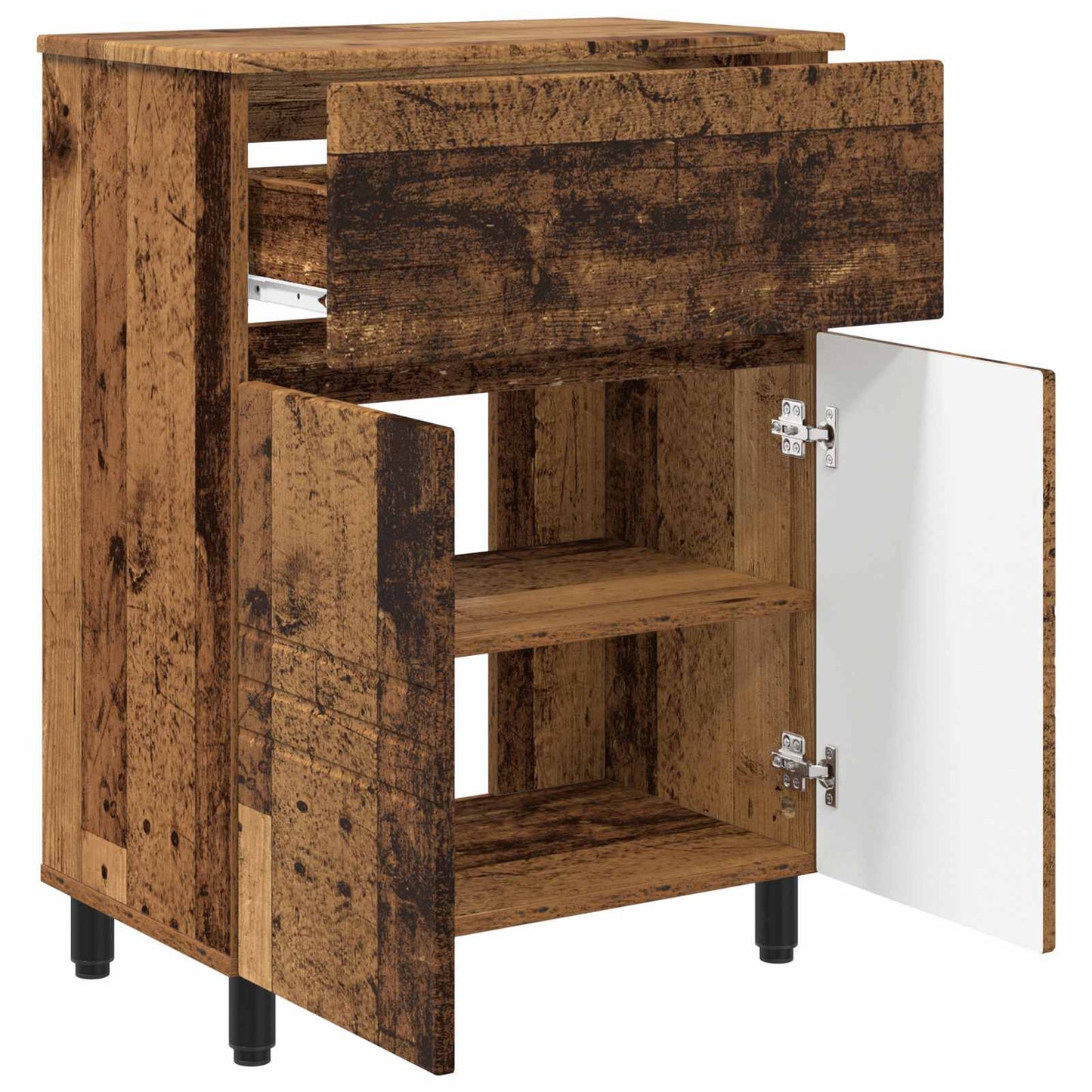 Badkamer Waskom Oud hout 60 x 35 x 80 cm Bewerkt hout is nu te koop bij PeponiXL, paradijselijk wonen!