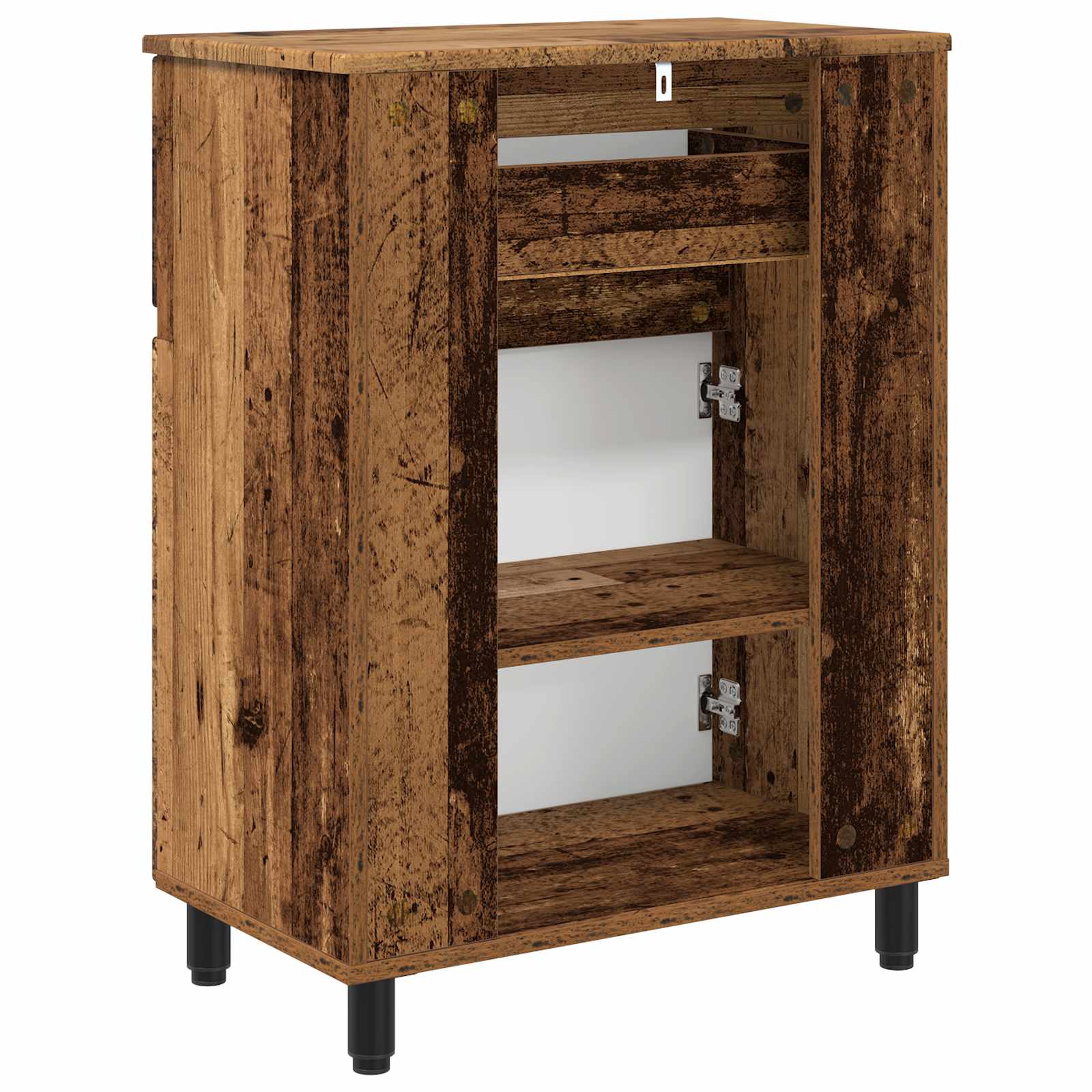 Badkamer Waskom Oud hout 60 x 35 x 80 cm Bewerkt hout is nu te koop bij PeponiXL, paradijselijk wonen!