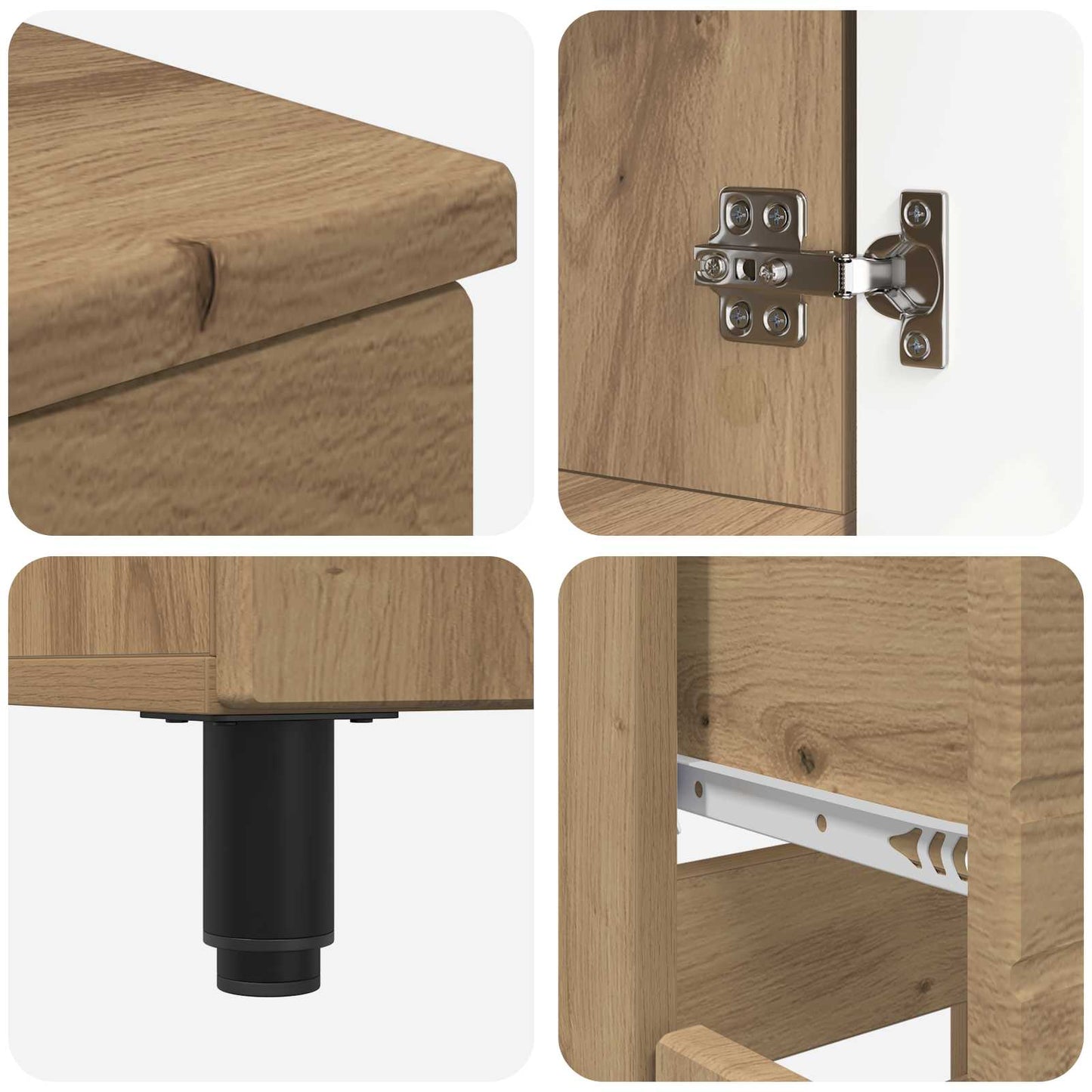 Badkamer Waskom Artisanaal eiken 60 x 35 x 80 cm Bewerkt hout is nu te koop bij PeponiXL, paradijselijk wonen!
